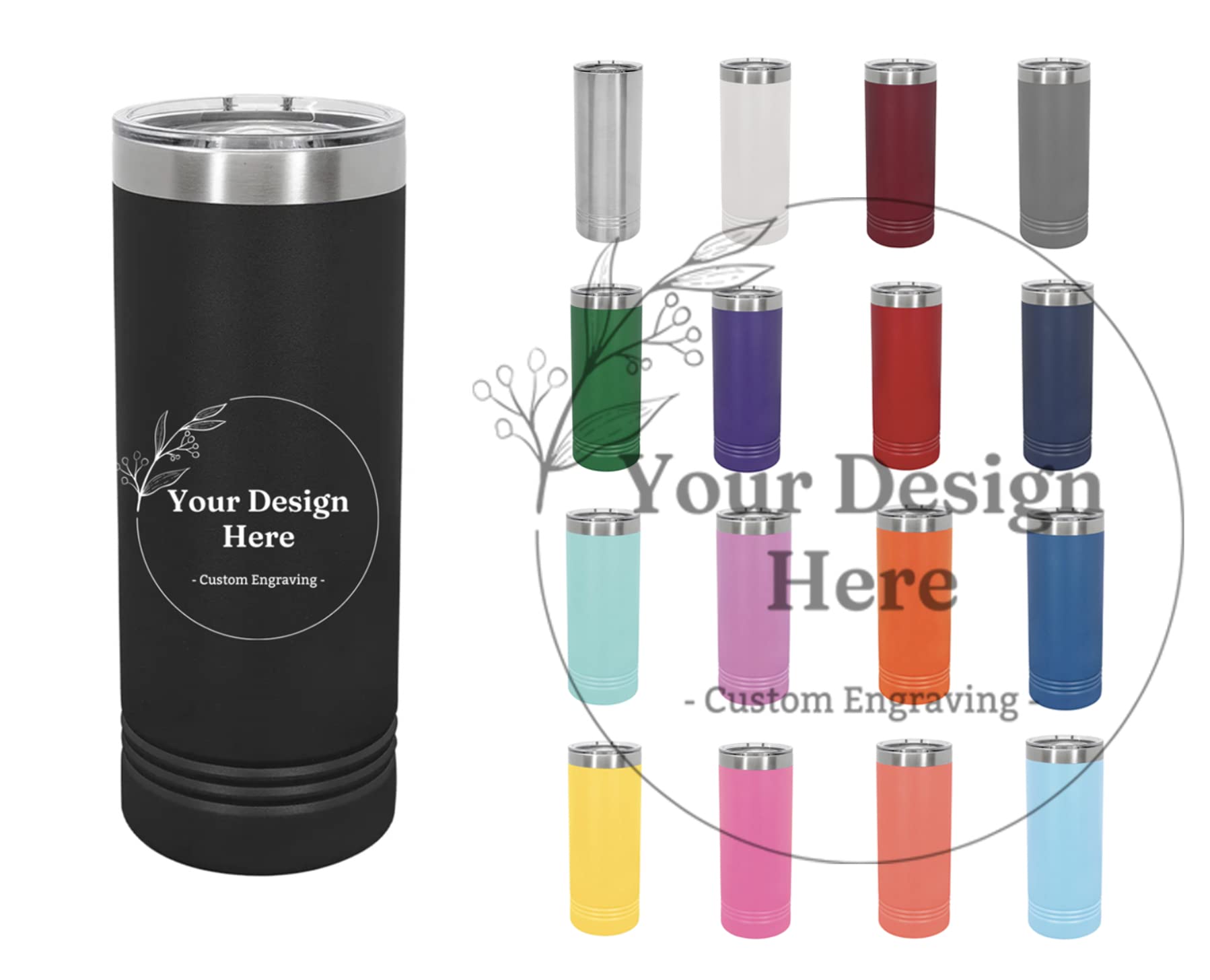 22 oz. Tall Skinny Teal Polar Camel Insulated Tumbler - Personalized Laser Engraved Stainless Steel Travel Mug with Slider Lid | Perfect for Coffee, Tea, Cold Drinks | Great for Travel, Office, Gym, Hiking & Outdoor Activities