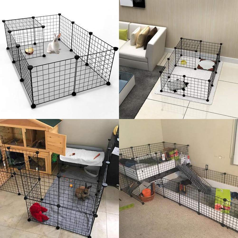 ULTECHNOVO 10-Piece Iron Pet Cage for Dogs & Rabbits - Indoor/Outdoor Use