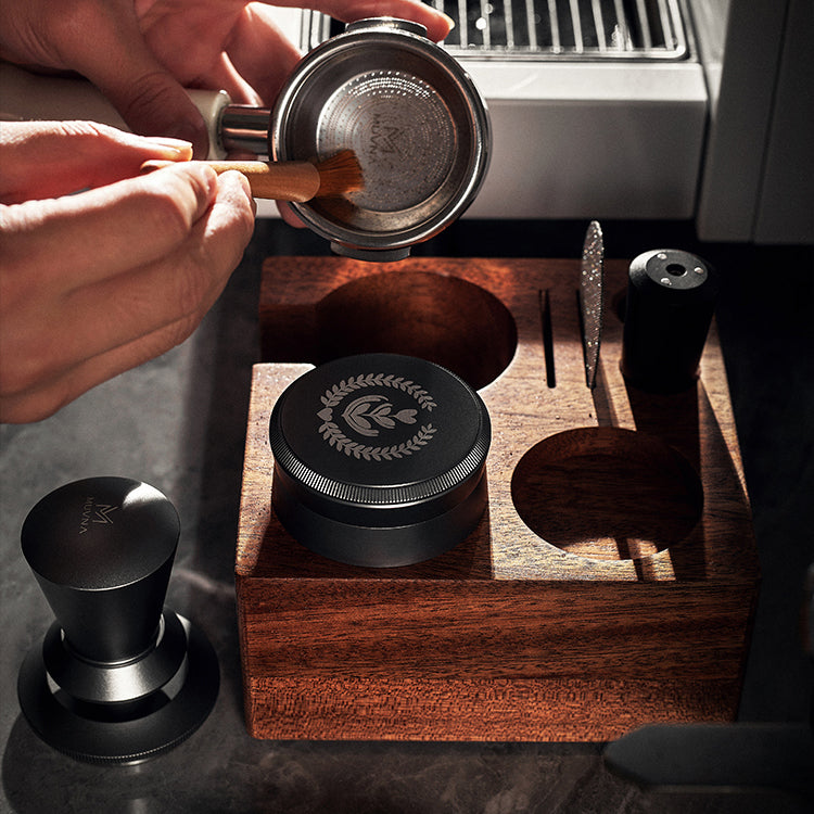 Premium Espresso Tamping Station with Built-in Organizer - Durable Coffee Bar Accessory for Home Baristas & Coffee Shops | Perfect for Espresso Preparation & Workspace Organization