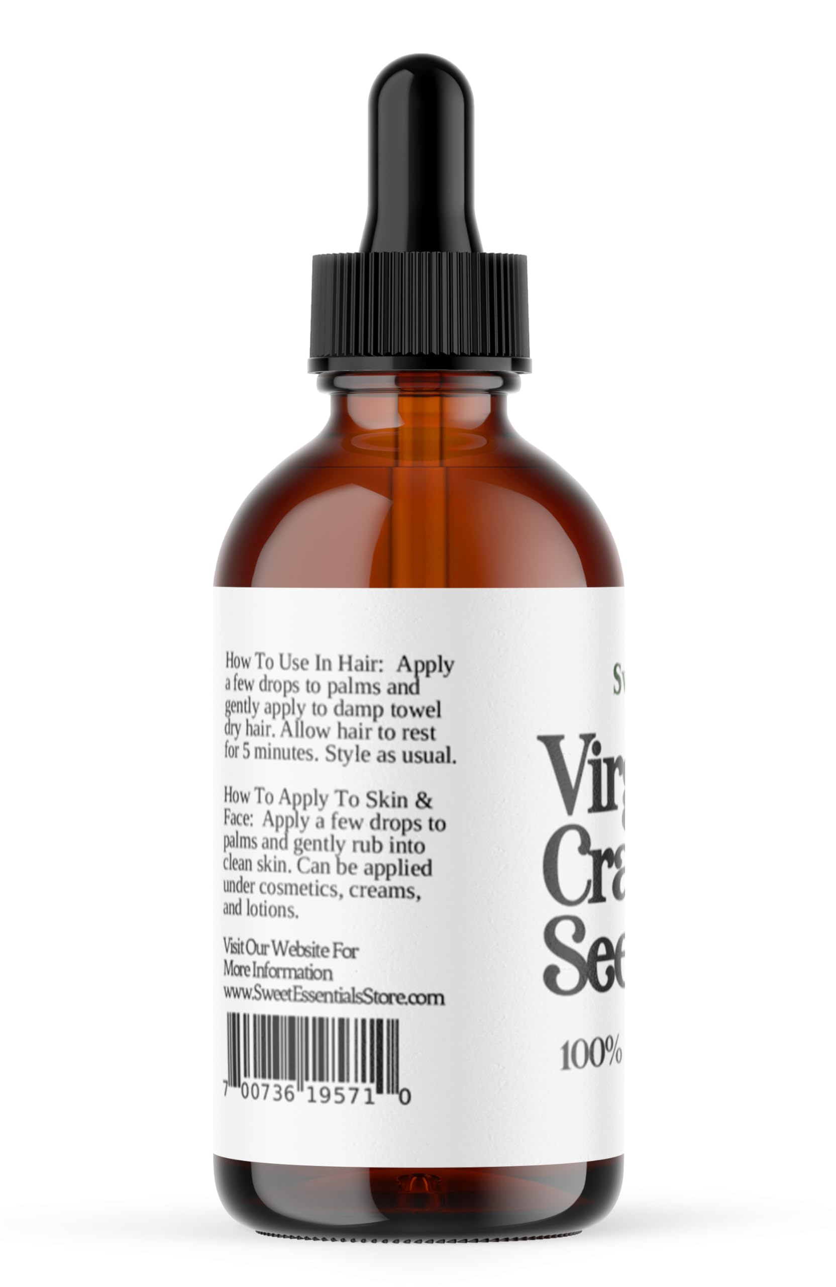 Organic Virgin Cranberry Seed Oil - 100% Pure, Cold-Pressed & Unrefined | Natural Moisturizer for Skin, Hair & Face Care | Imported from Canada | 4 fl oz Glass Bottle | Perfect for DIY Beauty, Aromatherapy & Massage Therapy
