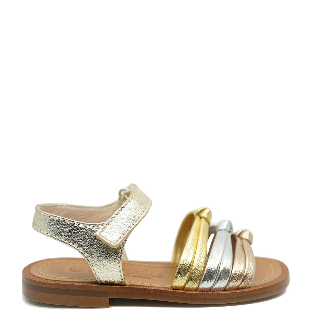 Beberlis Women's Metallic Velcro Sandals - Comfortable Adjustable Straps for Walking, Travel & Casual Wear
