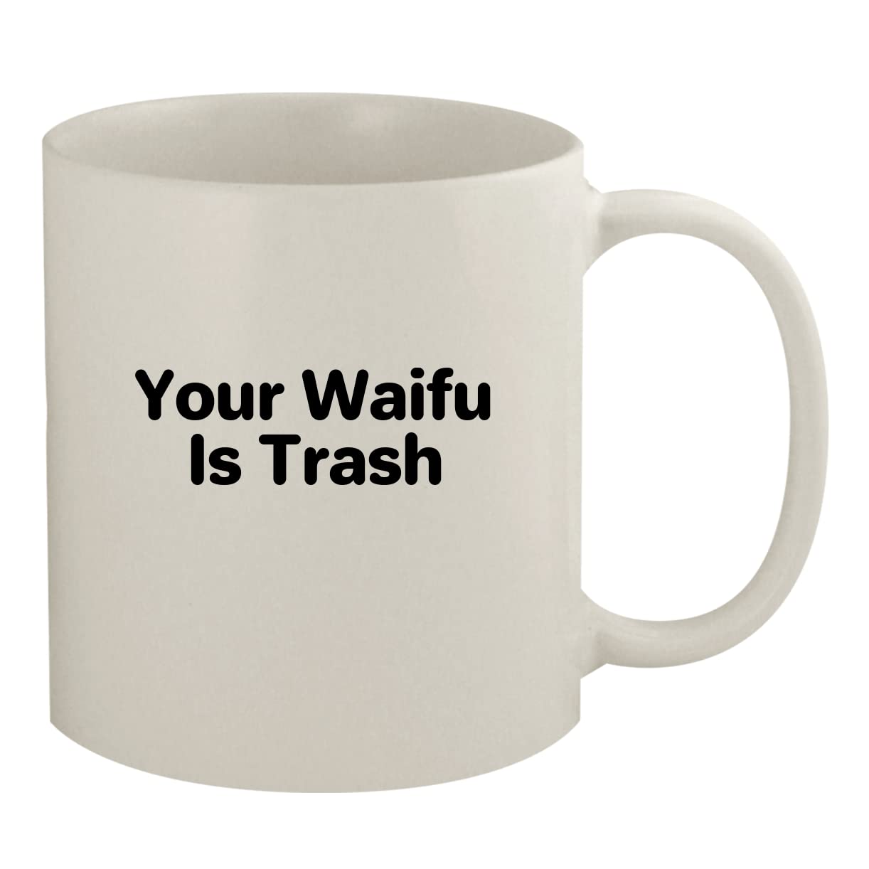 Your Waifu is Trash - Funny Anime Ceramic Coffee Mug 11oz | White Novelty Cup for Tea, Coffee & Hot Drinks | Perfect Gift for Weebs & Otaku Fans