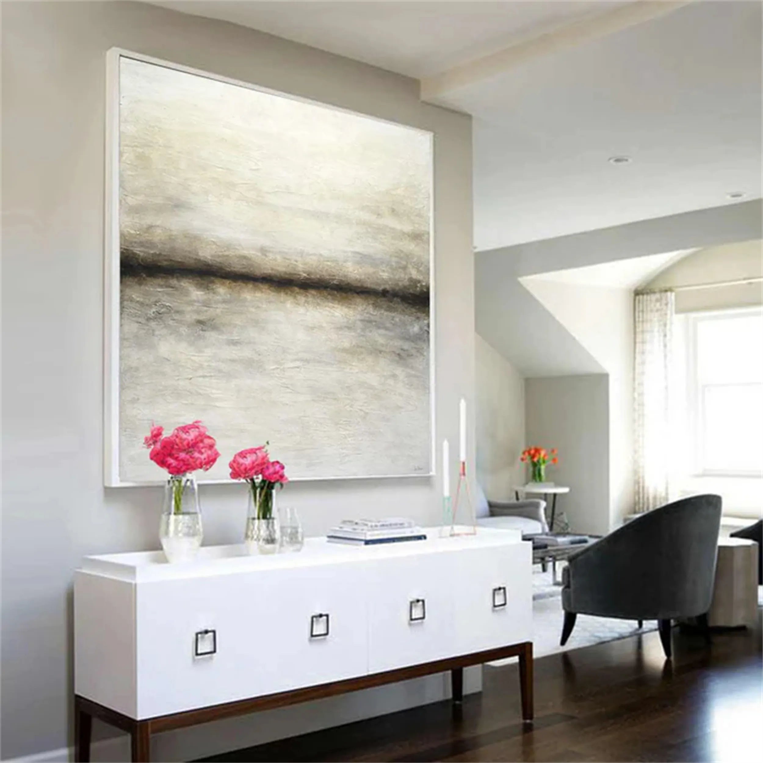Abstract Painting #AB 113 - Modern Wall Art for Living Room, Bedroom & Office Decor | Large Canvas Artwork for Home & Commercial Spaces