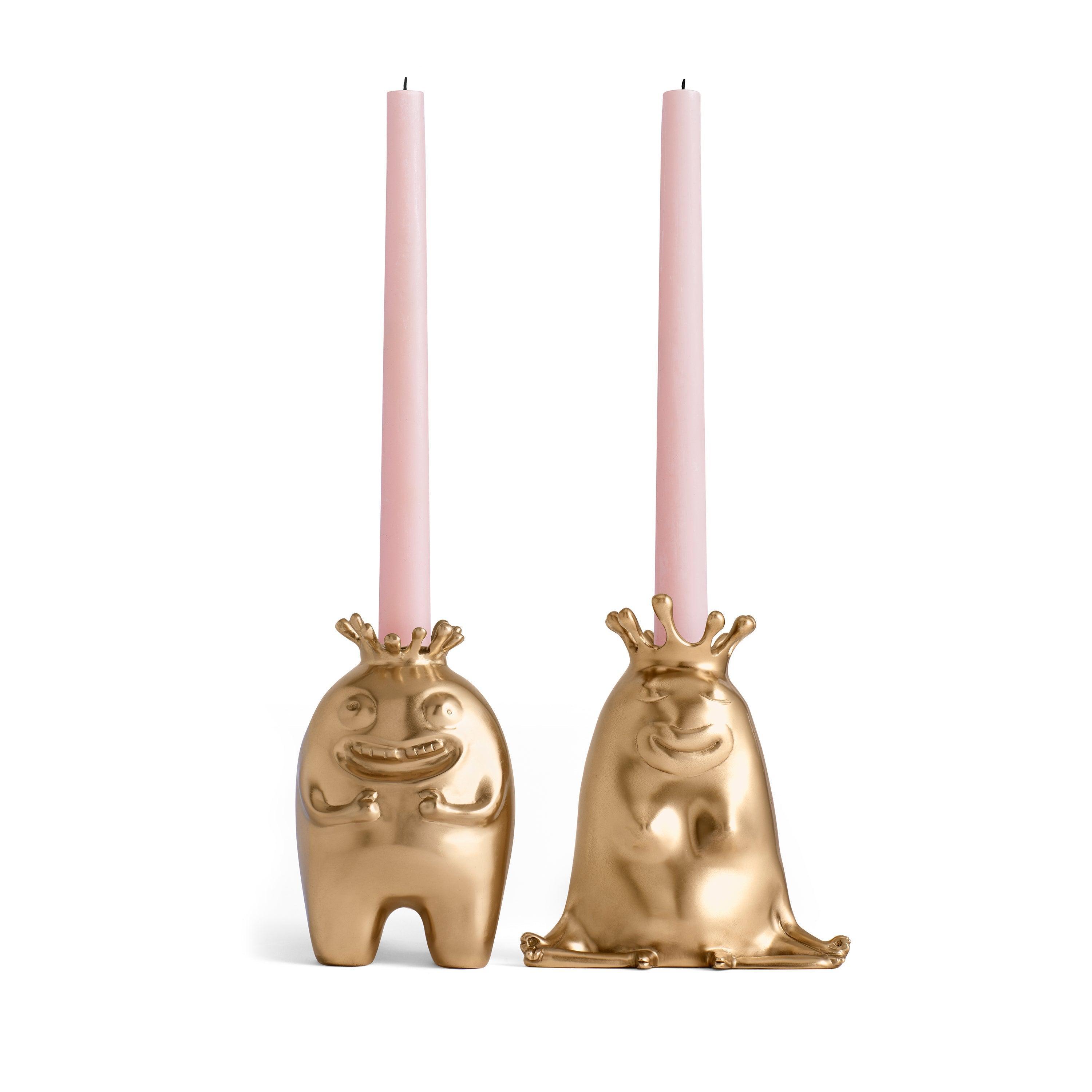 Premium Haas King & Queen Candlesticks Set of 2 - Elegant Decorative Candle Holders for Wedding Centerpieces, Romantic Dinner Tables, and Home Decor