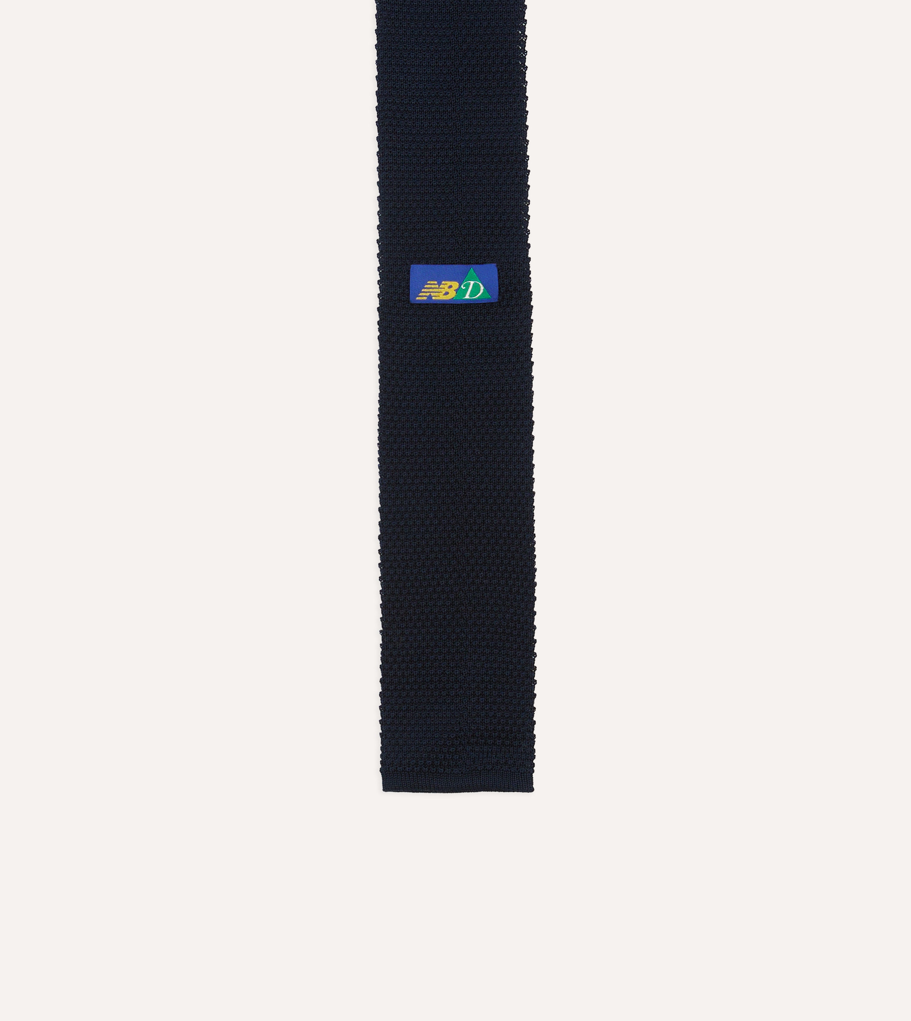 Drake's & New Balance Knitted Cotton Tie for Men - Classic Slim Necktie for Business, Office & Formal Occasions
