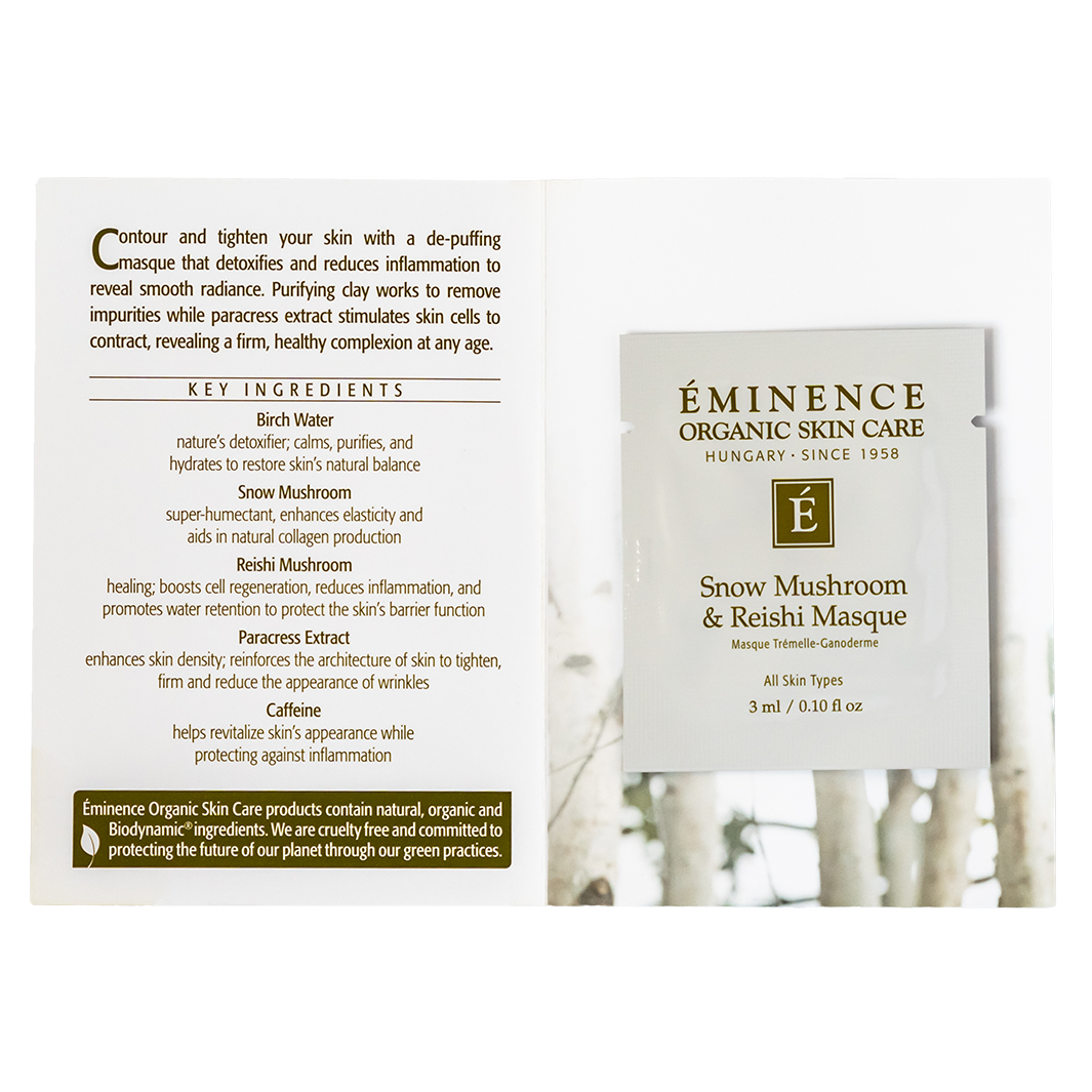 Eminence Organics Snow Mushroom & Reishi Face Mask - Hydrating & Anti-Aging Facial Treatment for Dry Skin - Perfect for Spa Nights & Self-Care Routines