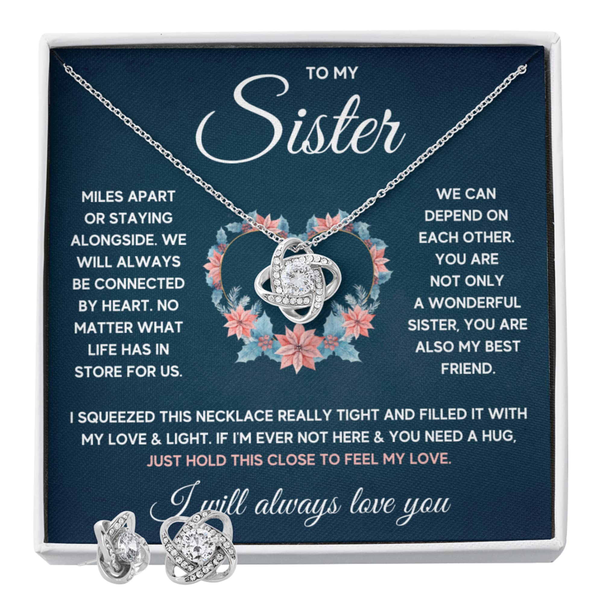 Best Sister Necklace Set for 2 - Big Sister & Little Sister Matching Jewelry Gift with Message Card & Gift Box | Birthday Present for Women | Sister Bonding Jewelry for Special Occasions