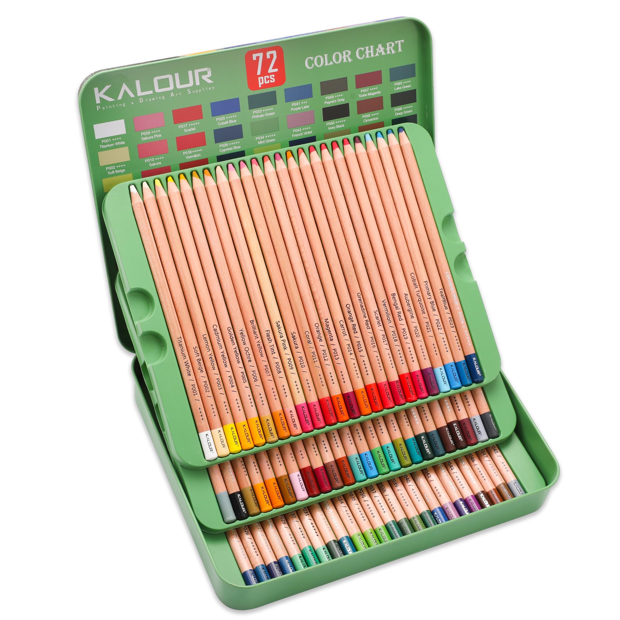 KALOUR 72 Colors Pro Pastel Chalk Colored Pencils Set - Premium Soft Core Art Pencils for Drawing, Sketching, Coloring & Shading - Ideal for Artists, Adults & Beginners - Perfect for Portraits, Landscapes & DIY Crafts
