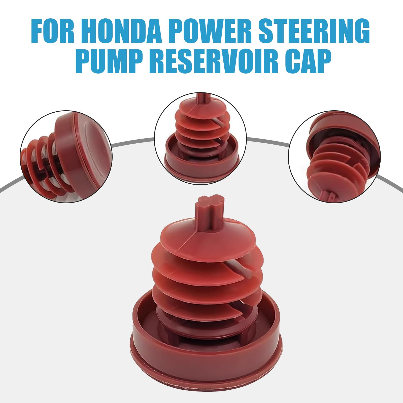 2 PCS Red Automotive Power Steering Pump Oil Cap - OEM 53697-SB3-952 Replacement - Fits Honda Accord, Odyssey, Civic, CRV - Screw-on Hydraulic Oil Tank Cap Plug - Perfect for DIY Car Maintenance & Fluid Leak Prevention