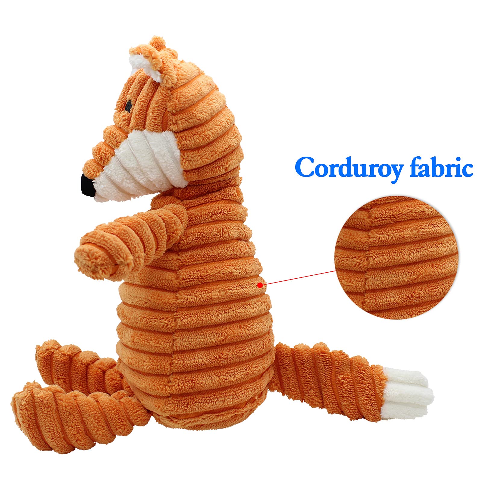 Durable Interactive Plush Dog Chew Toys for Puppies & Medium Dogs - Cute Fox Stuffed Animal with Crinkle Paper & Funny Sounds - Perfect for Teething, Playtime & Training Sessions