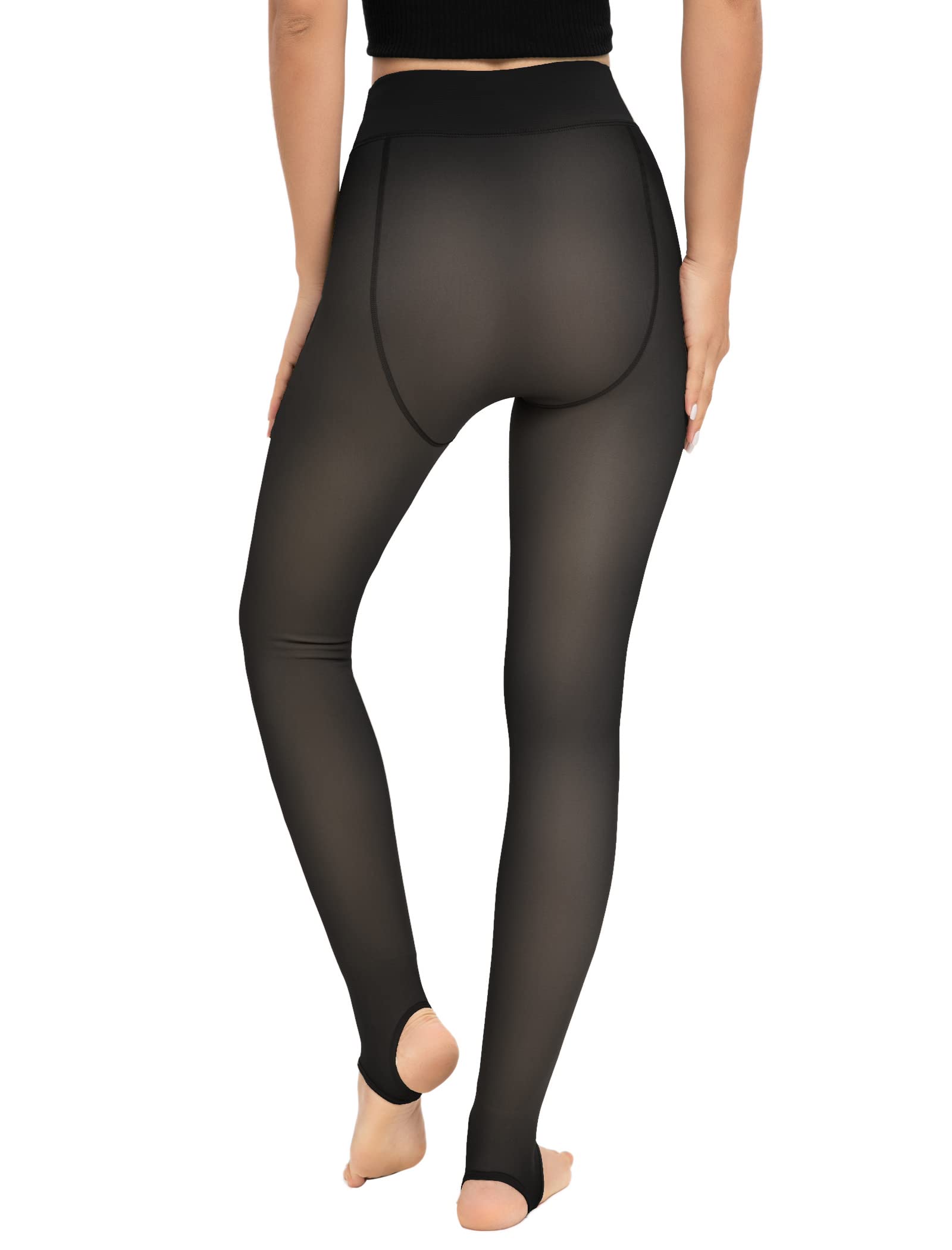 Famulily Women's Winter Warm Fleece-Lined Footless Tights - Opaque & Stretchy Leggings for Cold Weather - Perfect for Layering, Yoga, and Casual Wear