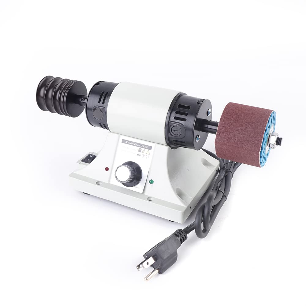 Professional Leather Edge Burnishing Machine & Polishing Kit - Adjustable Rosewood Grinding Head, 8000rpm 350W Motor for Vegetable Tanned Leather (110V) - Perfect for Leather Crafting, Shoe Repair & DIY Leather Projects - Fast US Shipping