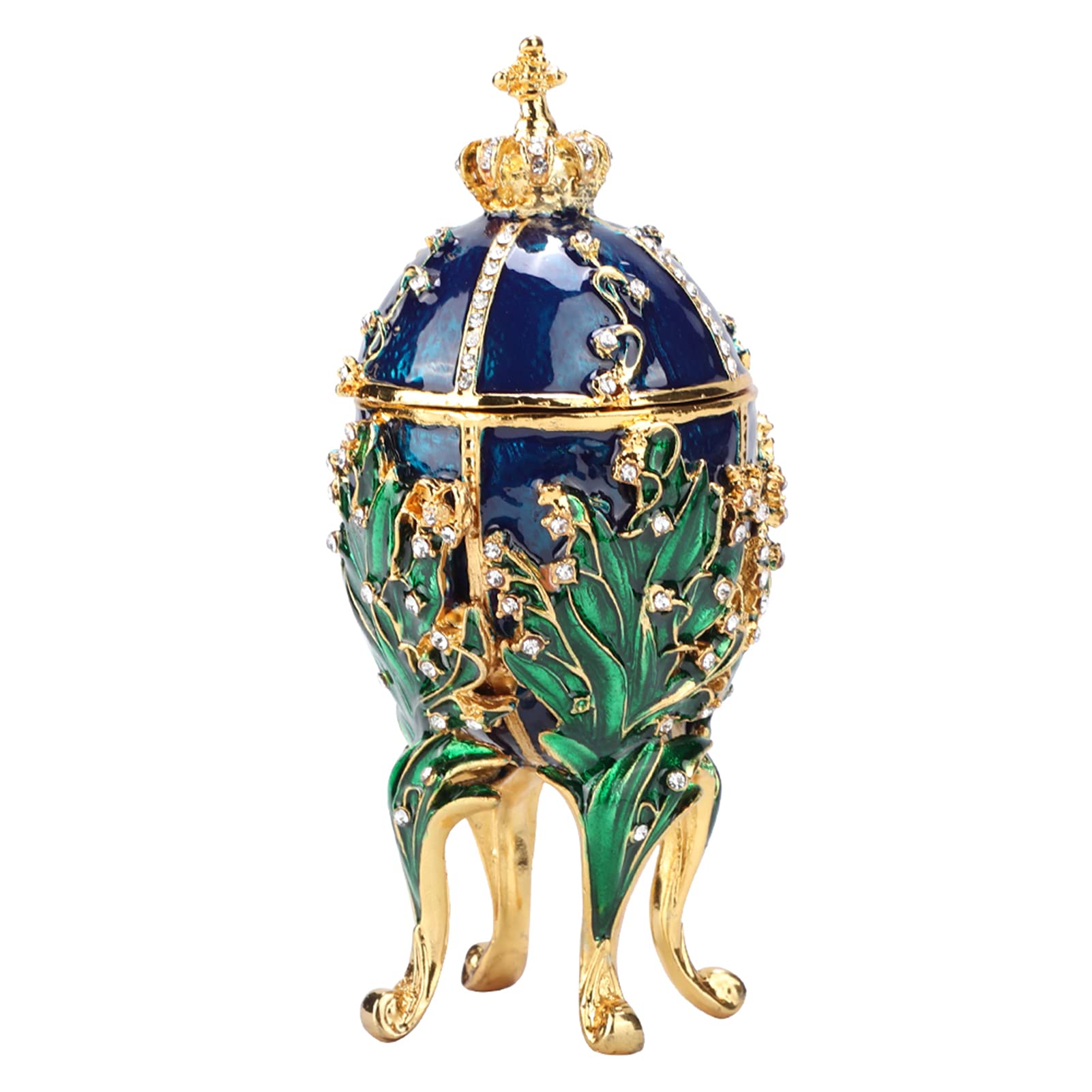 Hand-Painted Enamel Trinket Jewelry Box with Hinged Lid - Unique Easter Gift & Collectible for Home Decor, Party Favors, and Keepsake Storage