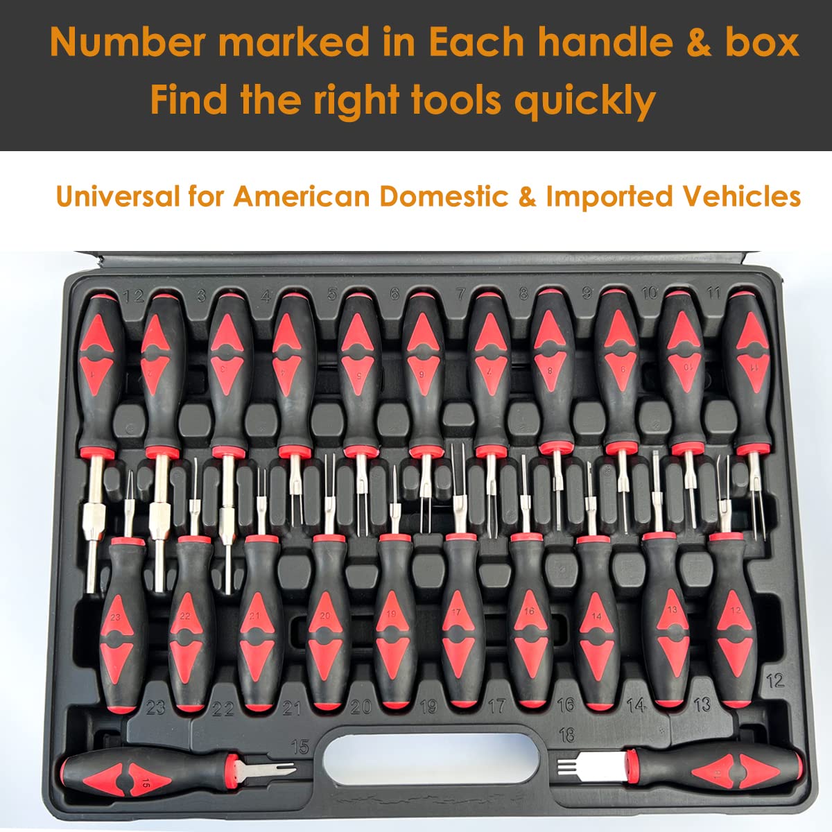 Maerd 23-Piece Universal Vehicle Terminal Removal Tool Kit - Automotive Pin & Depinning Tool Set with Carrying Case | Ideal for Car Repairs, Electrical Work & DIY Auto Maintenance