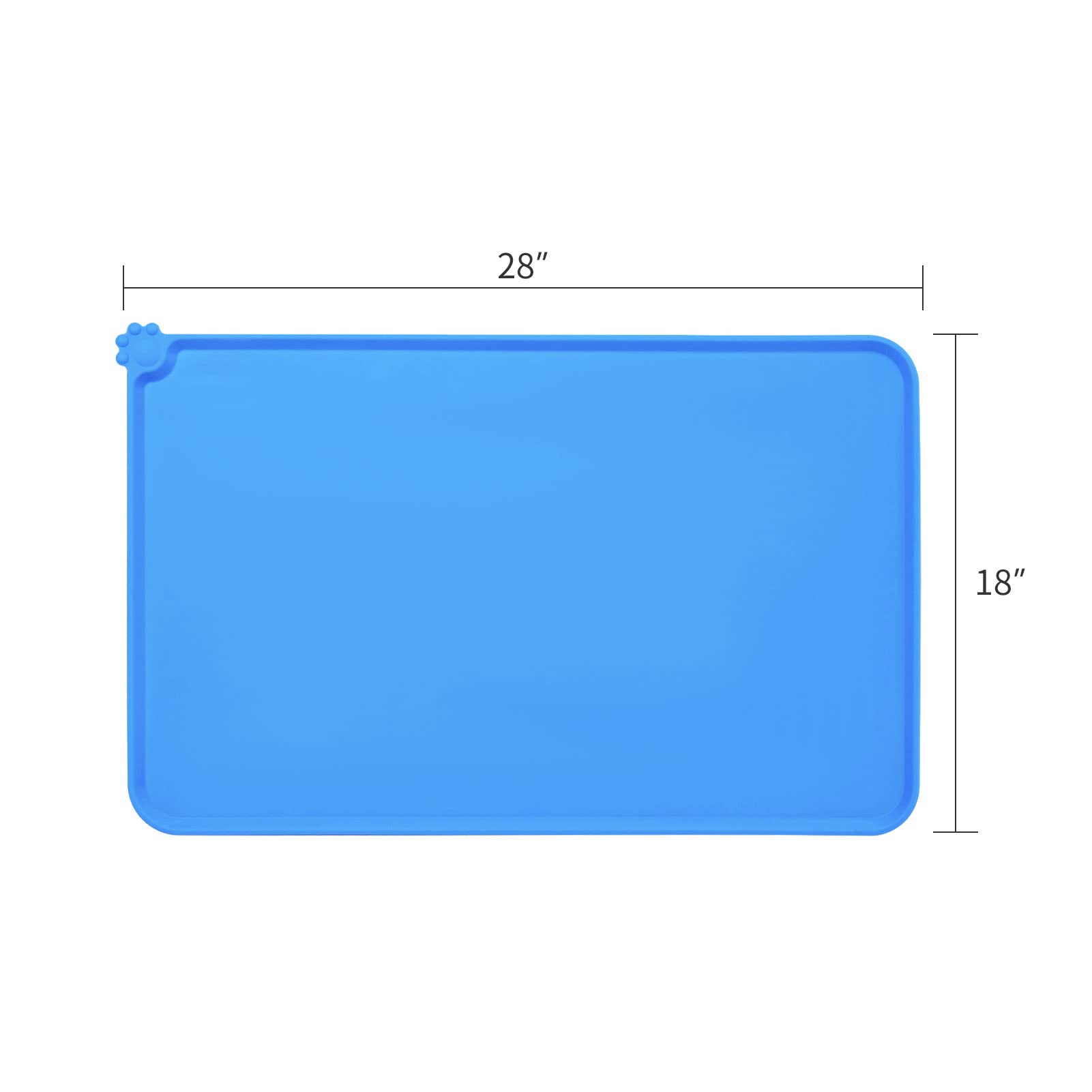 AUDWUD Non-Slip Silicone Pet Feeding Mat - Waterproof Dog Bowl Mat for Food & Water - Perfect for Kitchen, Crate & Travel Use