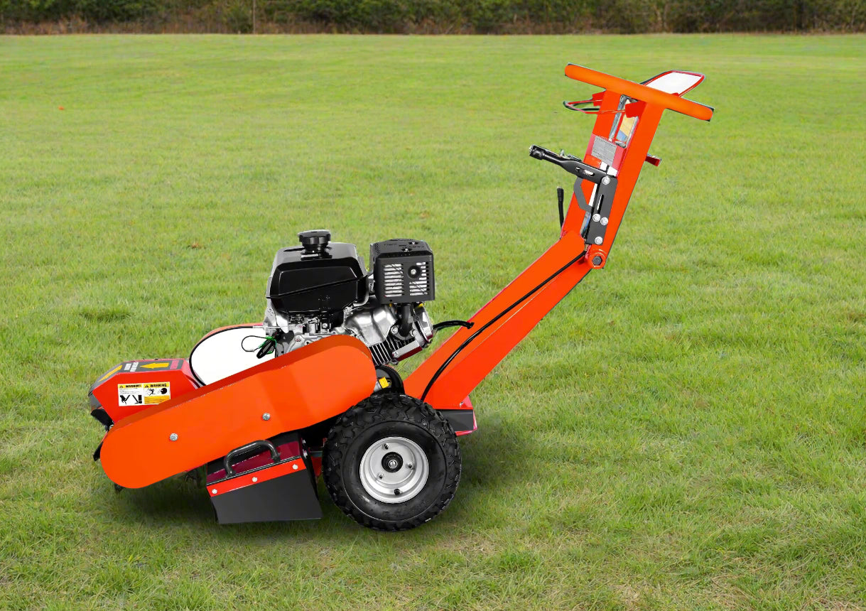 15HP Walk Behind Stump Grinder with Lincoln Engine | 3600 RPM Tungsten Blade for Tree Removal & Landscaping | Professional Grade Stump Grinding Equipment for Homeowners & Contractors