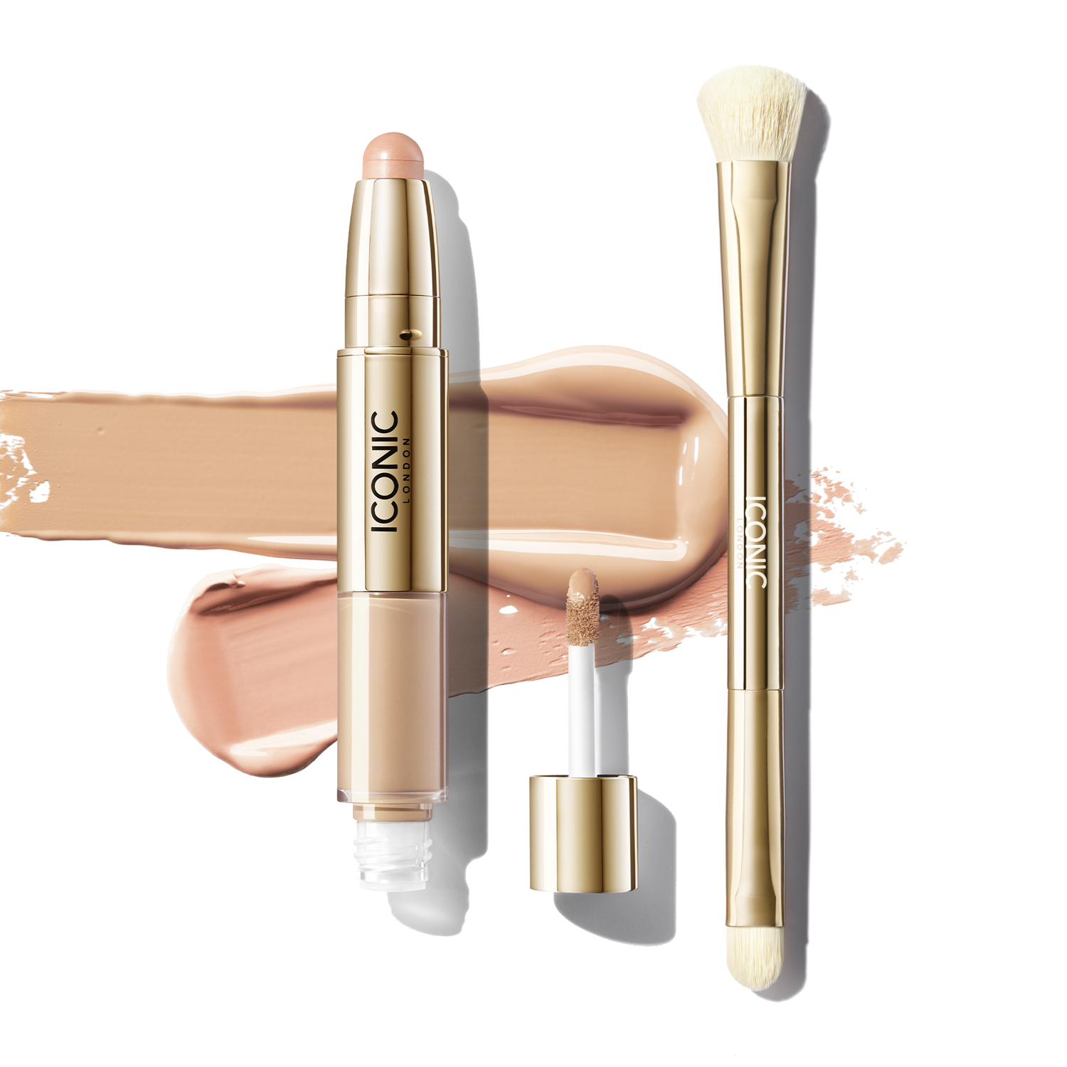Radiant Concealer & Brightening Duo with Brush - Full Coverage Makeup for Dark Circles & Blemishes - Perfect for Everyday Wear & Special Occasions