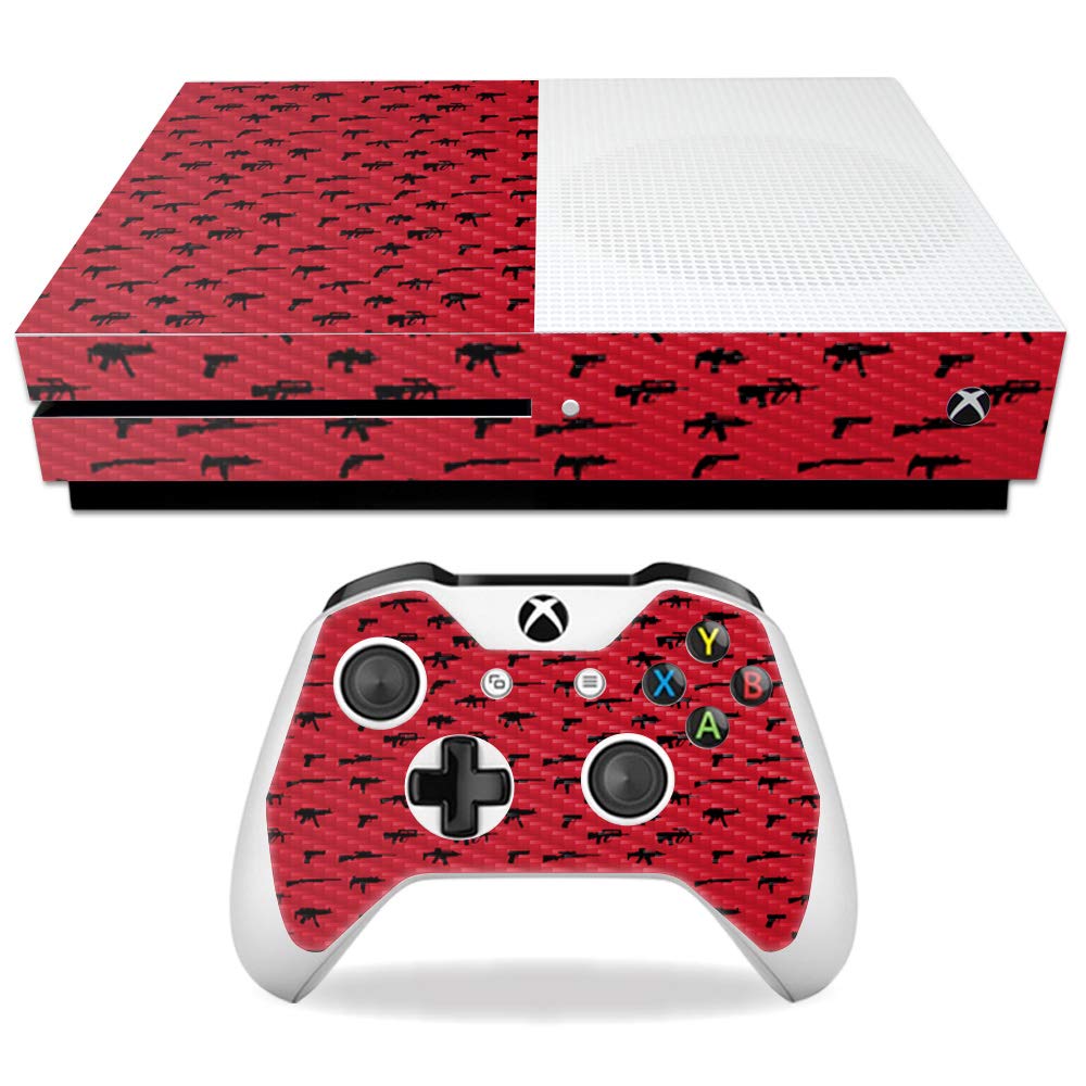Carbon Fiber Skin for Xbox One S - Guns | Durable & Easy to Apply | Gaming Protection