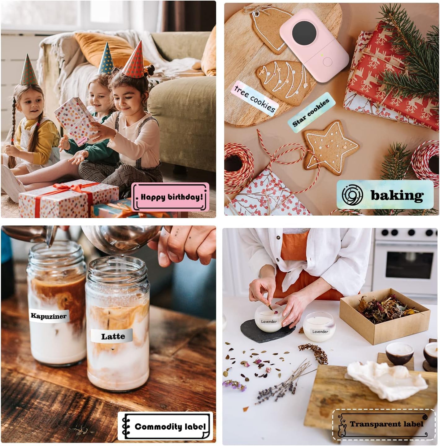 Phomemo D30 Portable Bluetooth Label Printer - Wireless Handheld Label Maker Machine with Multiple Templates, USB Rechargeable, Easy to Use for Office & Home Organization (Ideal for Pantry, Storage, File & Gift Labeling)