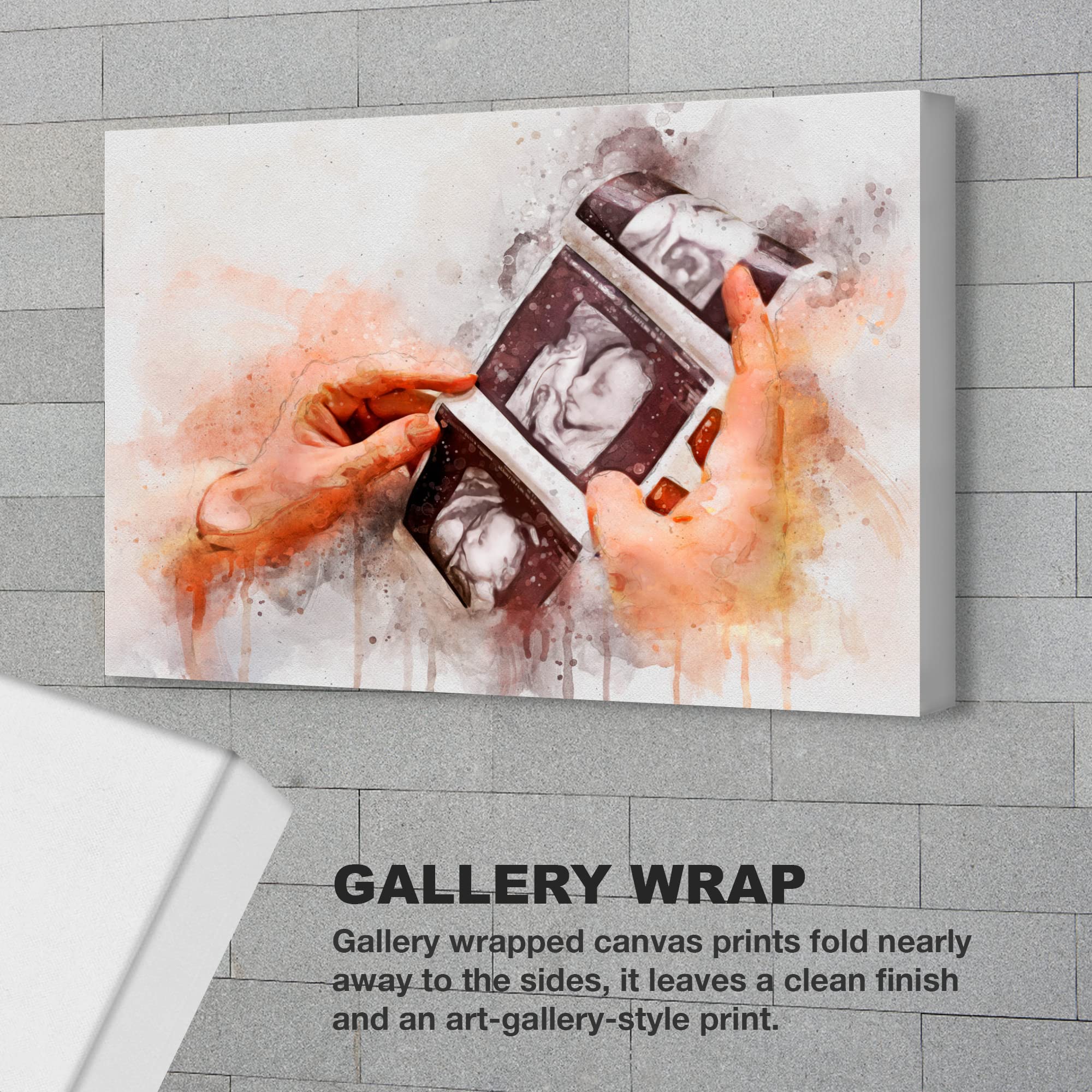 Personalized Gender Reveal Ultrasound Watercolor Portrait - Custom Baby Sonogram Art from Photo - Unique Pregnancy Announcement Gift for Baby Showers, Nurseries & Gender Reveal Parties