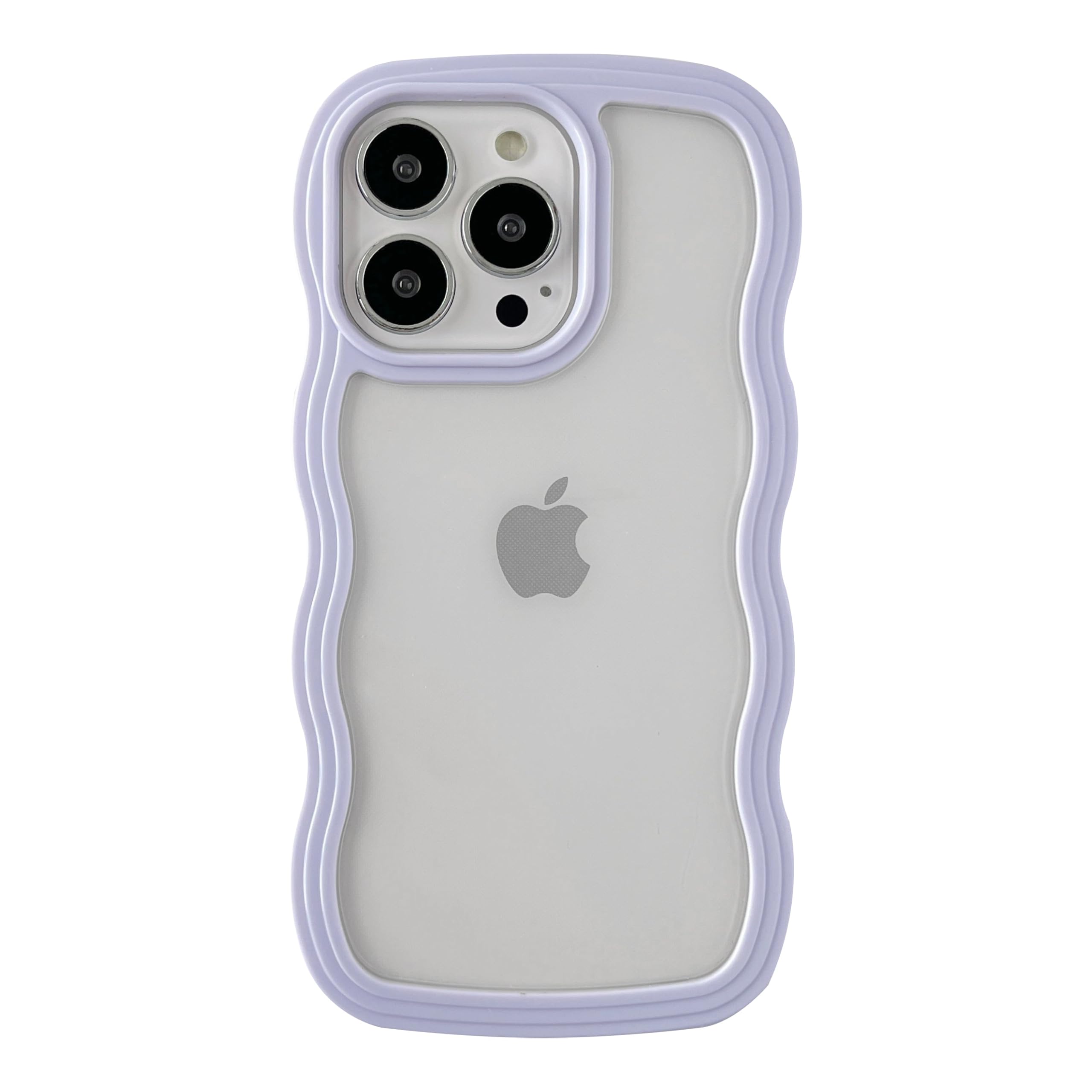 Cute Shockproof iPhone 13 Pro Case with Curly Wave Frame - Soft Protective Phone Cover for Women (Purple) | Perfect for Everyday Use, Travel & Gift Giving