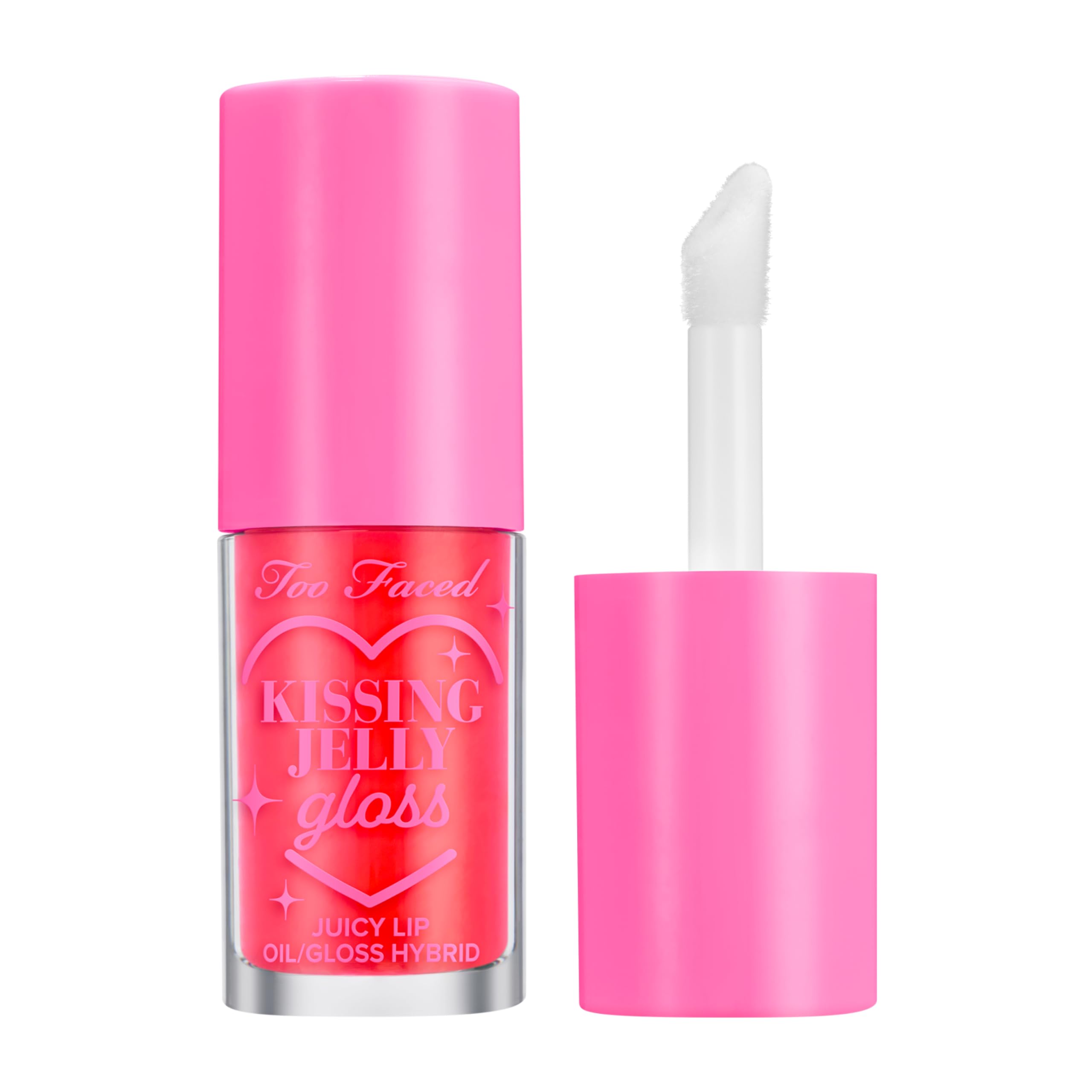 Too Faced Kissing Jelly Lip Oil Gloss - Hydrating & Shiny Lip Gloss with Sunflower & Jojoba Oils, 0.15 fl oz | Perfect for Daily Moisture & Natural Makeup Looks