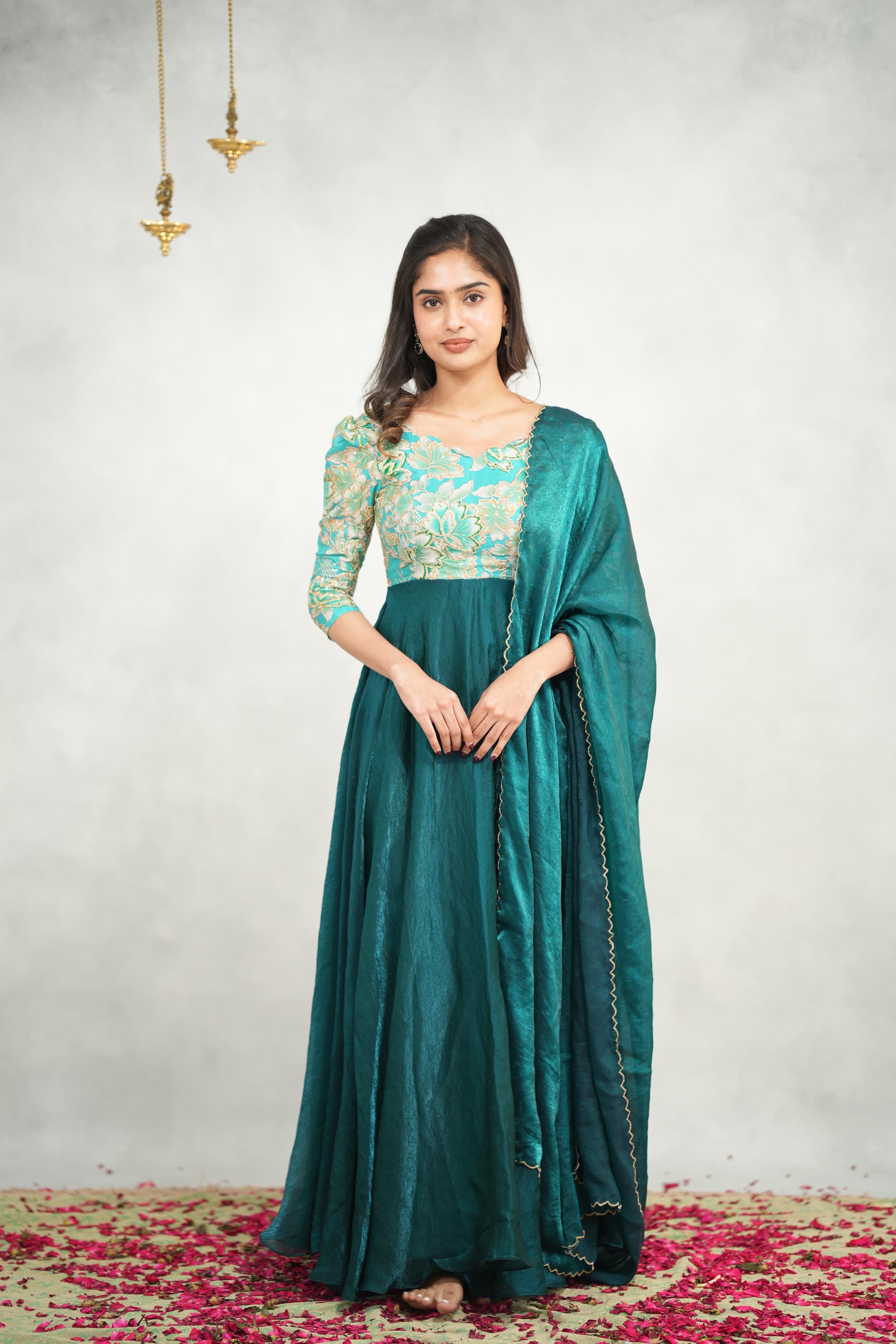DD734 Renu Premium Designer Anarkali Dress - Elegant Indian Ethnic Wear for Women | Perfect for Weddings, Parties & Festive Occasions