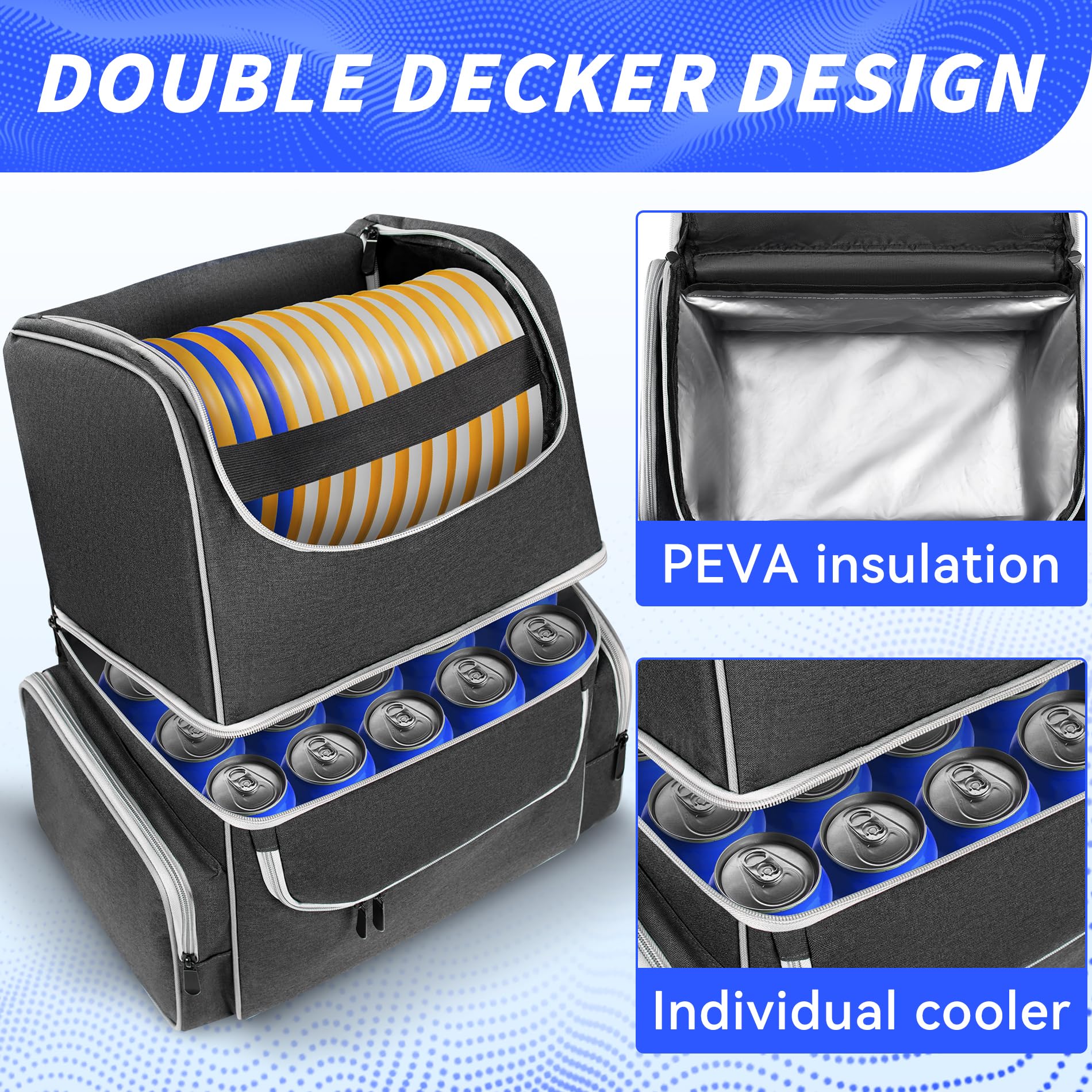 Premium Disc Golf Backpack with Built-in Cooler & Fence Hooks - Holds 18 Discs & 12 Cans - Multi-Pocket Storage for Ultimate Convenience - Perfect for Tournaments, Camping & Outdoor Adventures