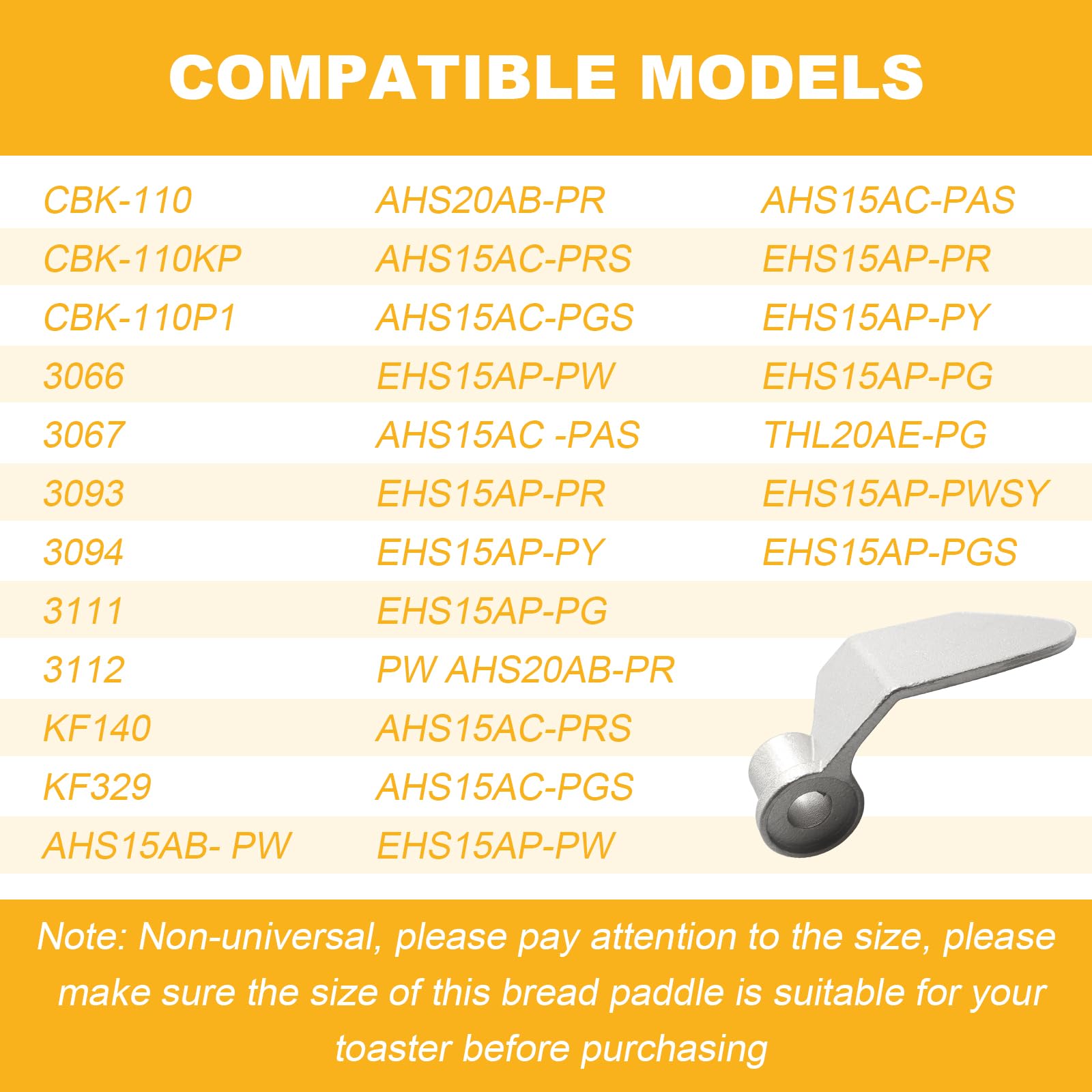 Original Title: Bread Maker Machine Kneading Paddle CBK-100PDL for Cuisinart bread maker machine Fit for Replacement CBK-100 & CBK-110 & CBK-200   Optimized Title: **Cuisinart Bread Maker Replacement Kneading Paddle CBK-100PDL - Compatible with CBK-100, CBK-110 & CBK-200 Models - Perfect for Homemade Bread, Dough & Pizza Making**