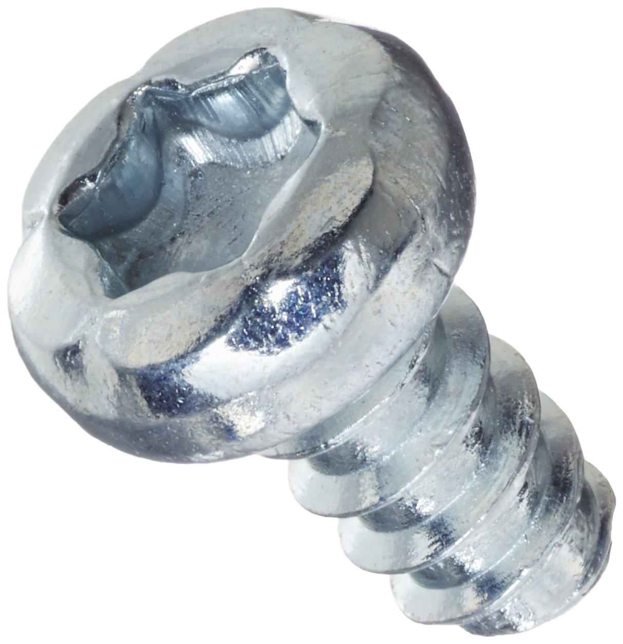 Small Parts 02035TP Zinc Plated Steel Thread Cutting Screw, Pan Head Star Drive Type 25, #2-32 Thread Size, 3/16