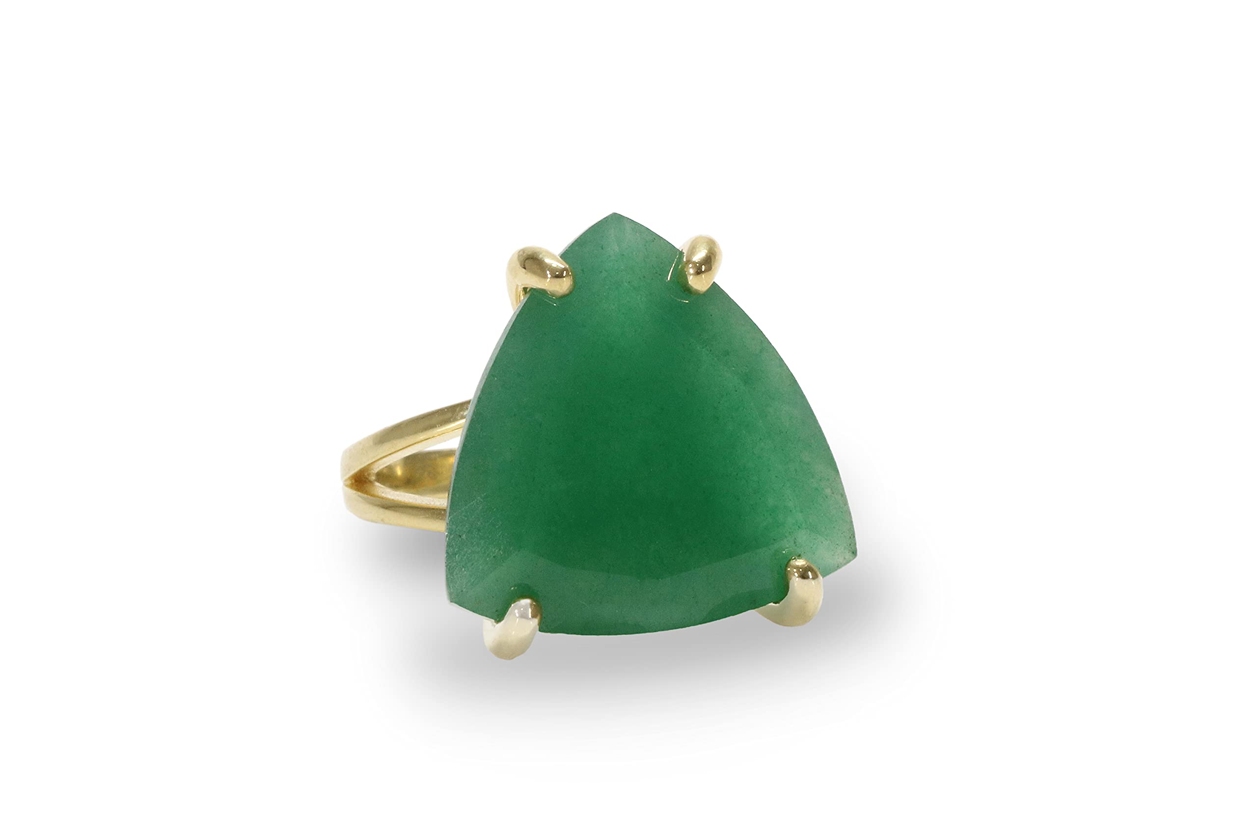 925 Silver Aventurine Ring for Women - Natural Trillion Cut Gemstone Jewelry - Handmade Fashion Ring - Perfect Birthday Gift for Her | Elegant Everyday Wear & Special Occasion Jewelry