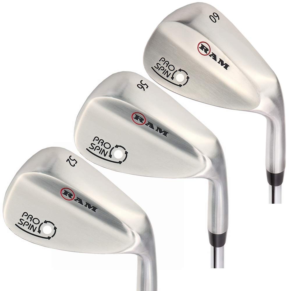 Ram Golf Pro Spin 3 Wedge Set - 52° Gap, 56° Sand, 60° Lob Wedges - Right Hand for Men - Perfect for Short Game Precision and Greenside Control