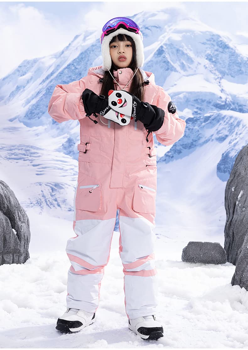 **Kids Windproof Waterproof Snowsuit - Boys & Girls One-Piece Ski Overalls for Snowboarding, Sledding & Winter Outdoor Play - Perfect for Cold Weather Adventures**