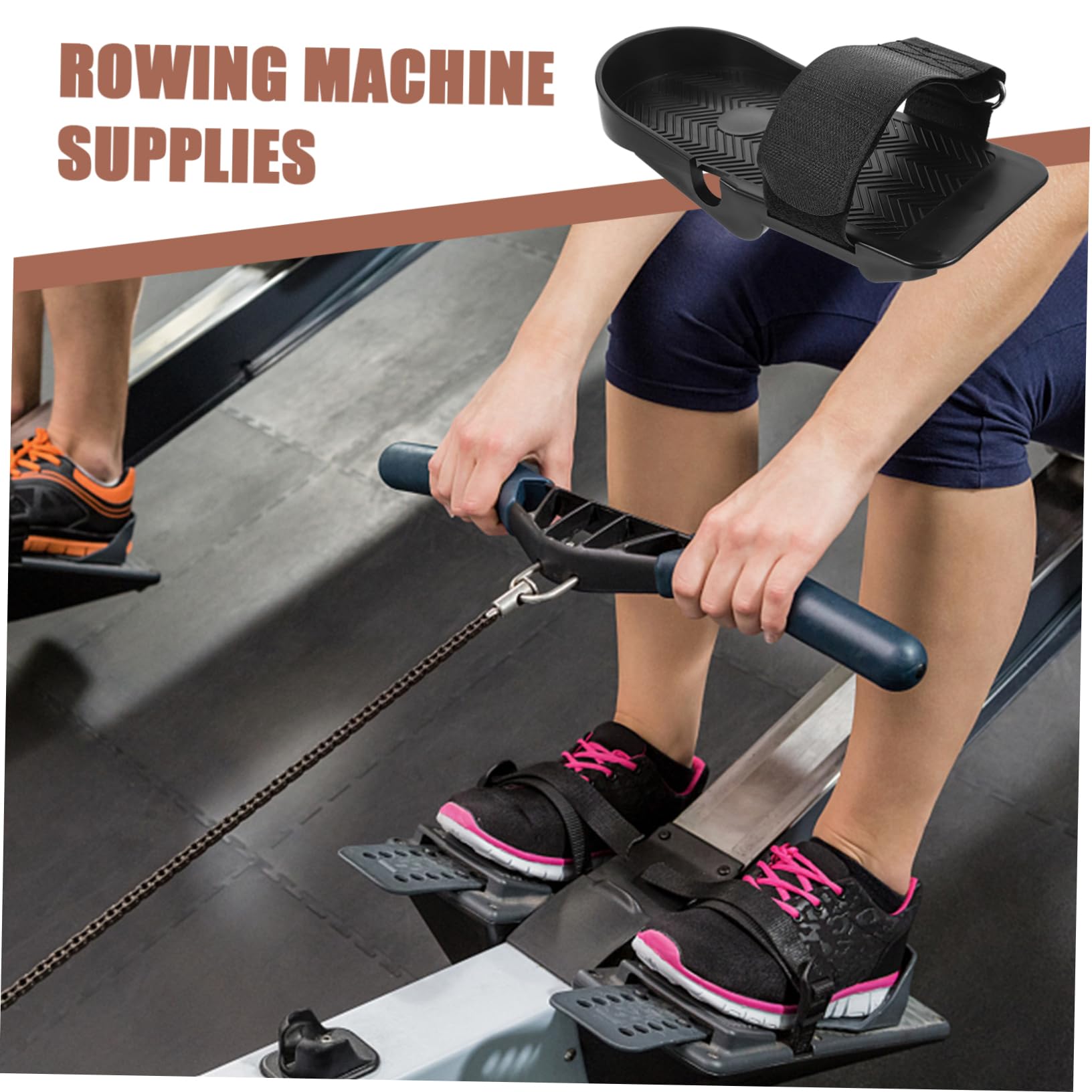 Adjustable Rowing Machine Foot Pedals - 1 Pair Non-Slip Foot Plates for Indoor Rowing Exercise Equipment | Perfect for Home Gym, CrossFit & Cardio Workouts
