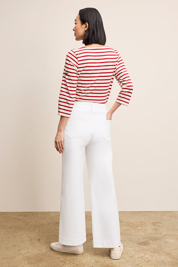 Milo Wide Leg Jeans for Women - Eco-Friendly Stretch Denim Pants in White | Comfortable & Sustainable Fashion for Casual Wear & Office Outfits