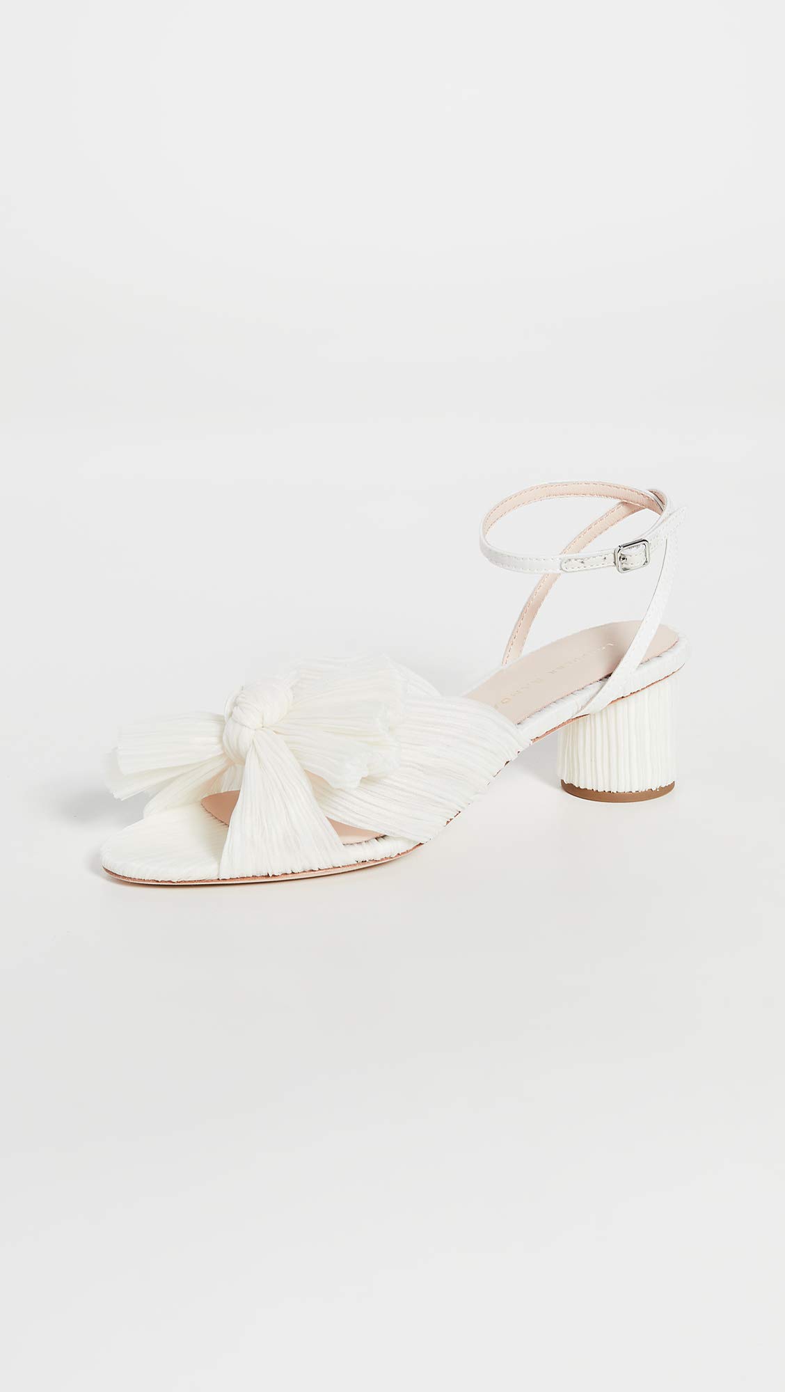 Loeffler Randall Women's Dahlia Pleated Bow Heels with Ankle Strap - Elegant Dress Shoes for Weddings, Parties & Special Occasions