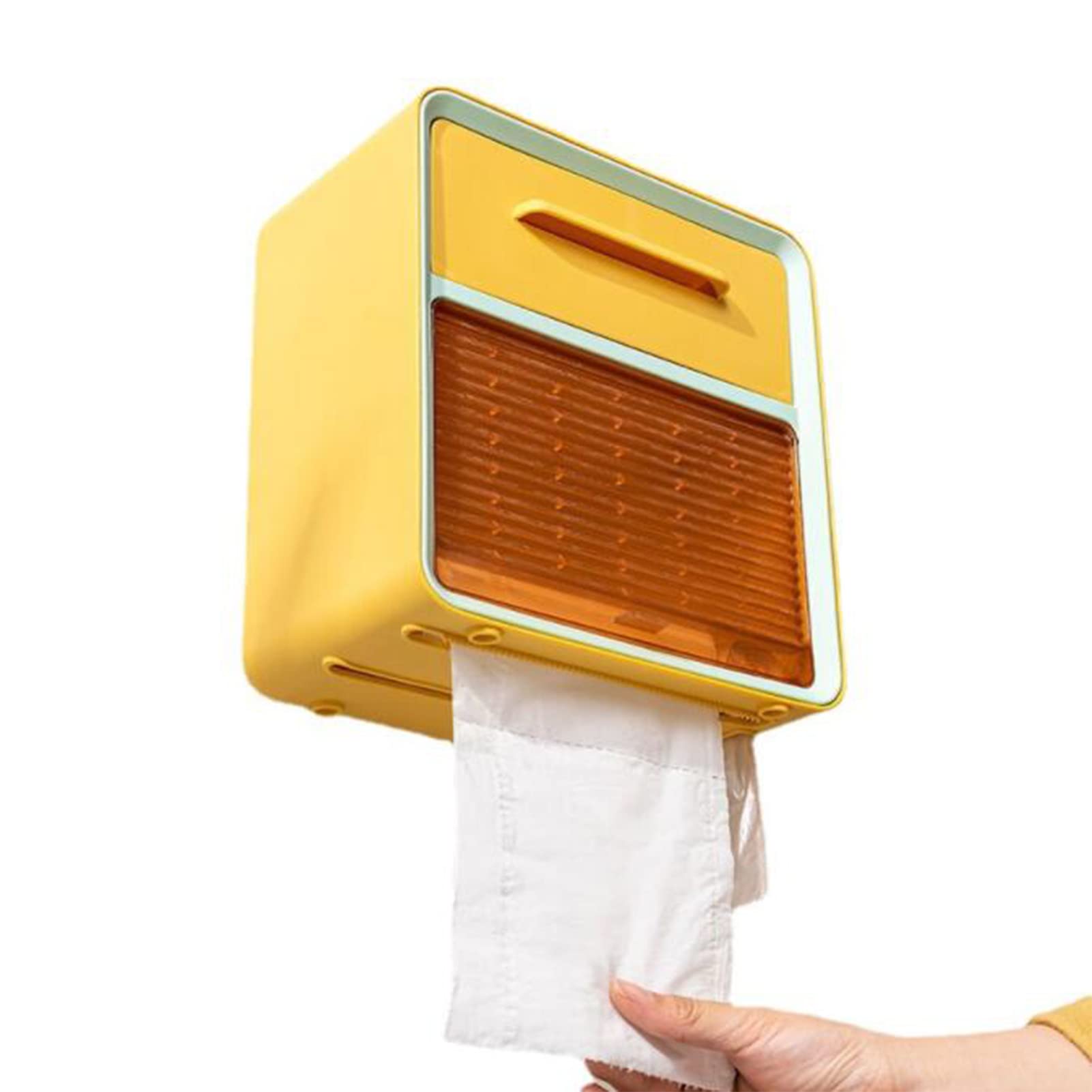 SSLW Wall-Mounted Toilet Paper Holder - Waterproof & Dustproof Bathroom Tissue Dispenser - Cat Proof Toilet Roll Rack for Home, RV & Office Use
