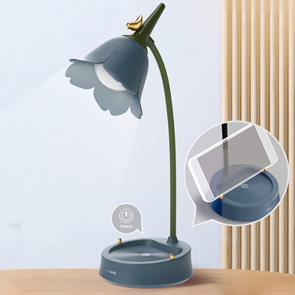 IYSHOUGONG Cute Flower LED Desk Lamp - 3 Color Modes, Stepless Dimming, Touch Sensor Table Light for Bedroom, Office & Study Room | Kawaii Desk Accessories Gift for Girls Women Teens