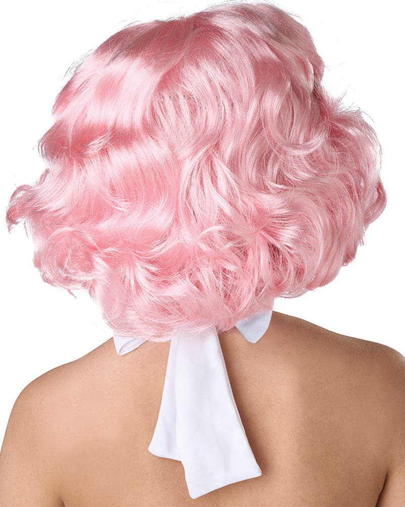 50s Hollywood Glamour Short Curly Pink Wig - Vintage Retro Costume Wig for Cosplay, Halloween, Parties & Themed Events