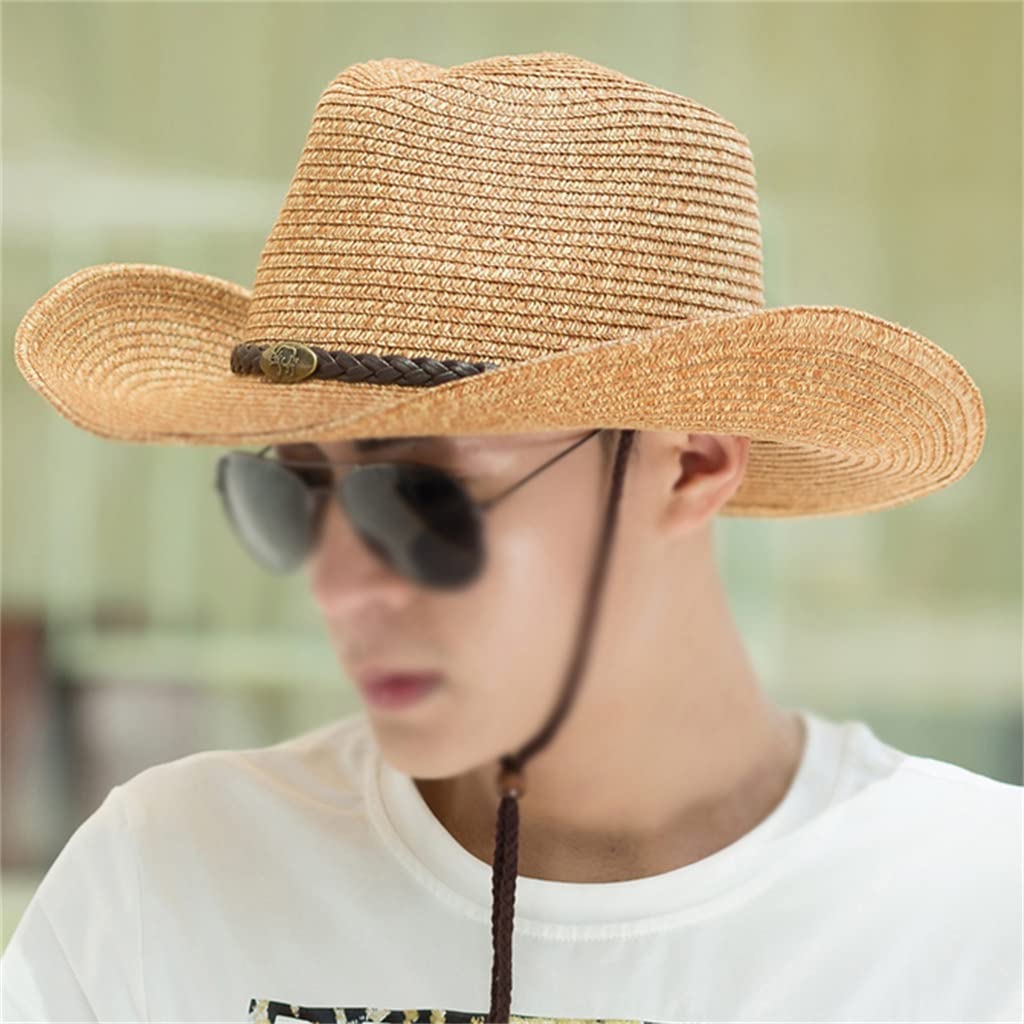 Cowboy Hat for Men - Summer Straw Sun Hat for Beach & Outdoor