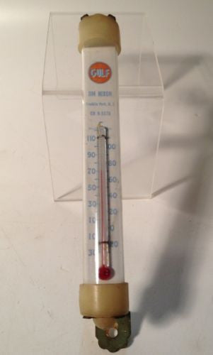 Gulf Oil Wall Mount Thermometer with Hooks - Accurate Temperature Gauge for Garage, Workshop, and Outdoor Use