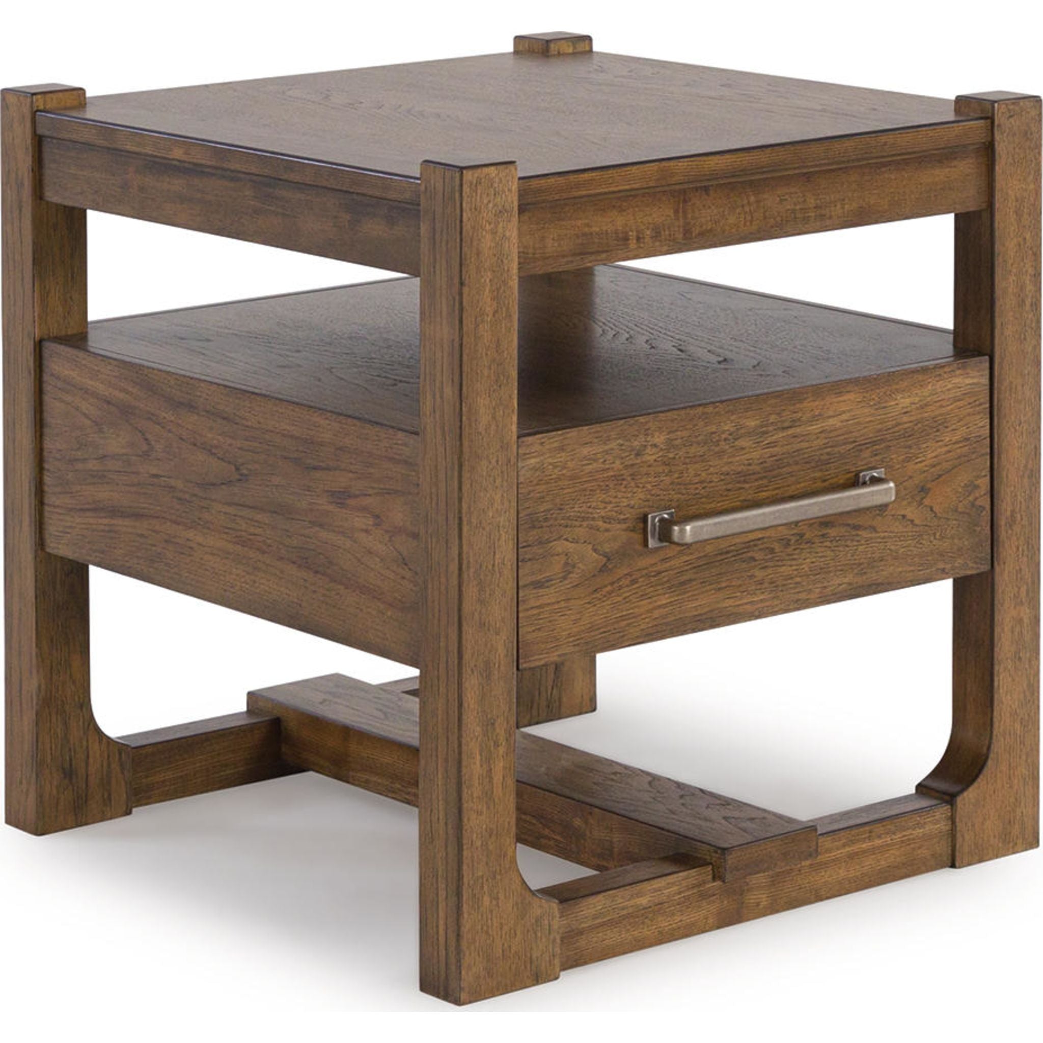 Cabalynn Square End Table - Modern Side Table for Living Room, Bedroom & Office - Small Accent Table with Sturdy Metal Frame & Wooden Top - Perfect for Coffee, Books & Decor