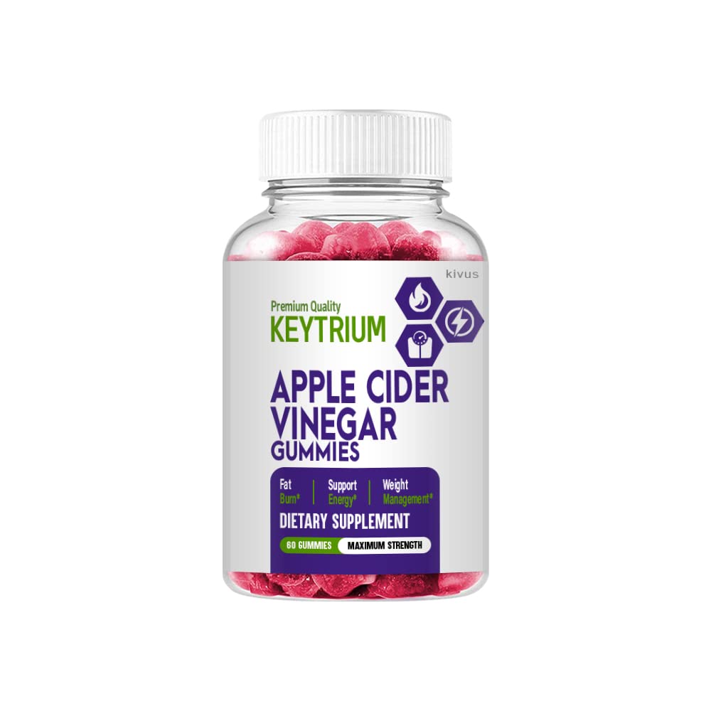 Keytrium Apple Cider Vinegar (ACV) Gummies - 60 Count - Supports Digestion & Weight Management - Perfect for Daily Wellness & Detox Routine