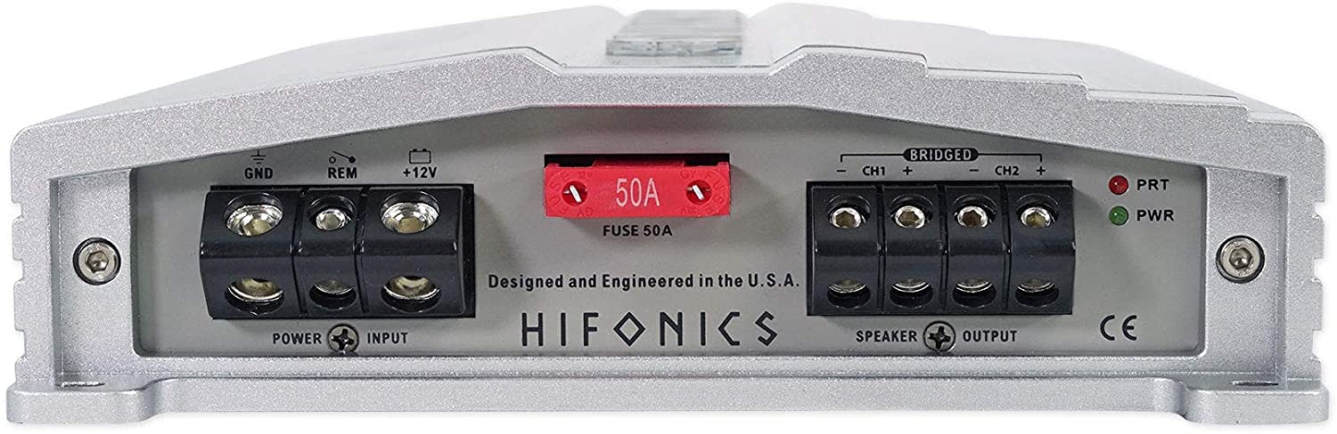 Hifonics ZG-1200.2 Zeus Gamma 2 Channel 1200W Super A/B Class Car Amplifier with Subwoofer Speaker, Gravity Magnet Phone Holder & 4 Gauge Kit (Red) - Perfect for Car Audio Systems, Bass Boost & Road Trips