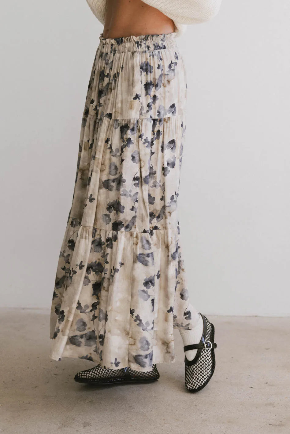 Maxine Floral Skirt in Blue - Women's Summer A-Line Skirt with Pockets | Perfect for Beach Vacations, Brunch Dates & Casual Outings
