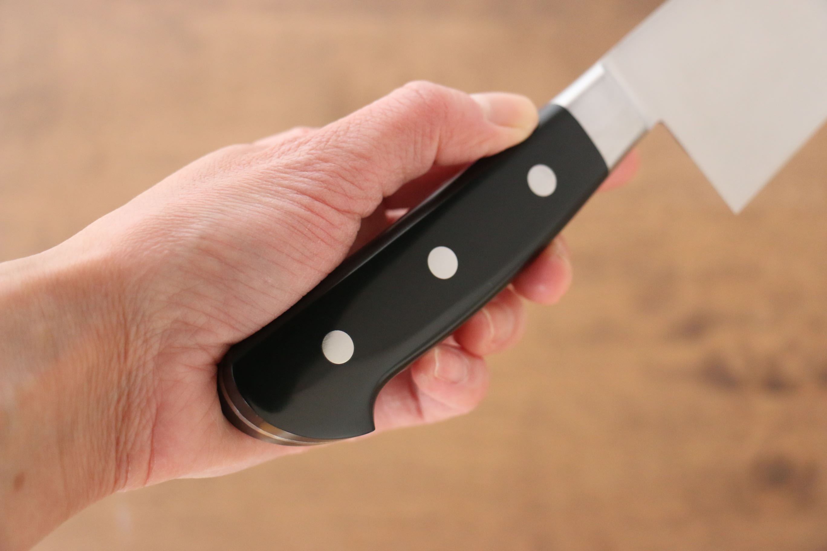 Premium Iseya Molybdenum Santoku Knife 180mm - Black Micarta Handle Japanese Chef Knife for Professional Cooking, Slicing & Dicing Vegetables, Meat & Fish