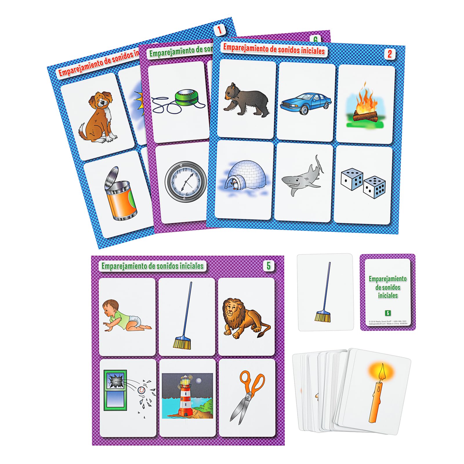 Spanish Beginning Sound Match Literacy Center - Really Good Stuff Learning Activity for Phonics & Early Reading | Perfect for Classroom & Homeschool Use