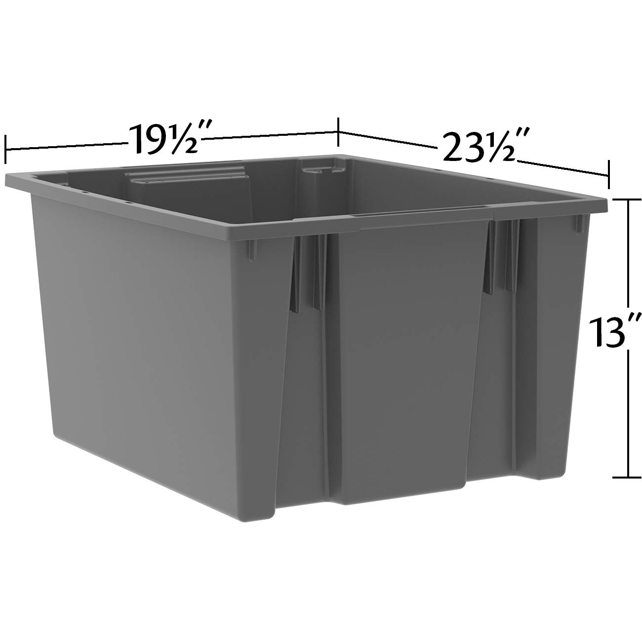 Akro-Mils 35230 Stackable Plastic Storage Bins - 3-Pack Gray Nesting Containers (23.5