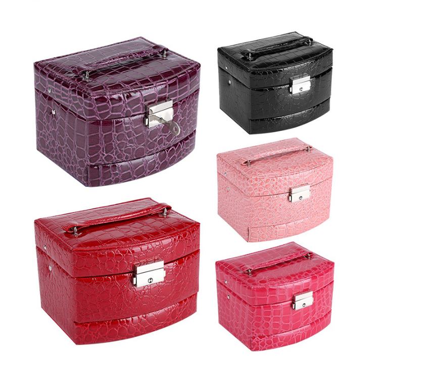 3 Layer Leather Jewelry Box & Makeup Organizer - Elegant Storage Case for Women's Cosmetics, Jewelry & Accessories | Perfect for Travel, Gifting & Home Organization