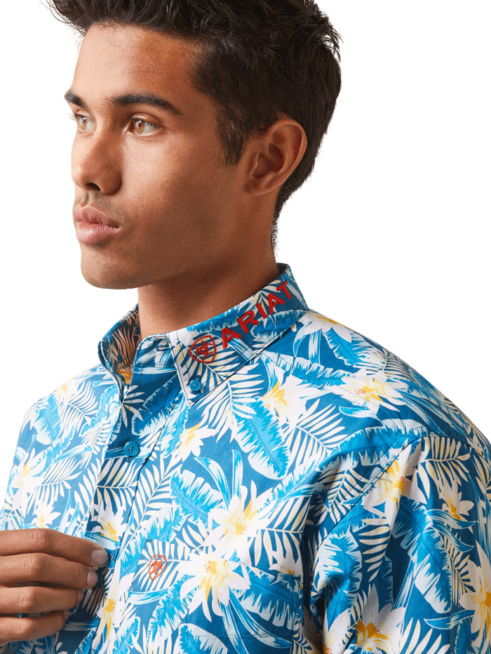 Ariat Men's Team Spencer Classic Fit Shirt - Lyons Blue | Western Work Shirt for Ranch, Rodeo & Casual Wear